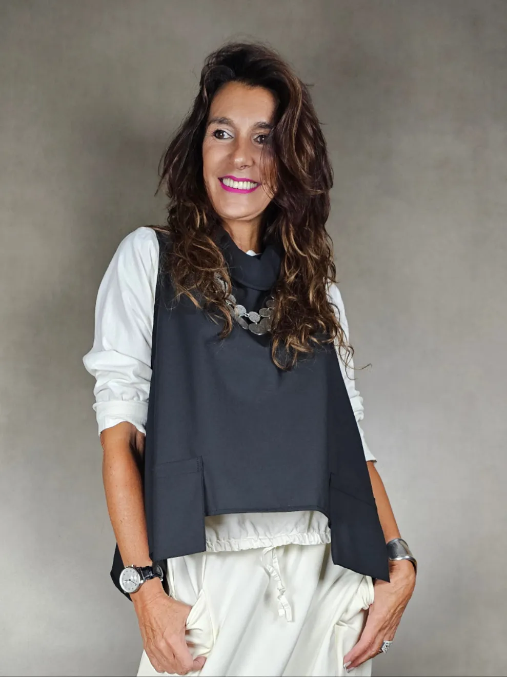 gilet fresco lana tasche a sbalzo 63pl33vi4ea