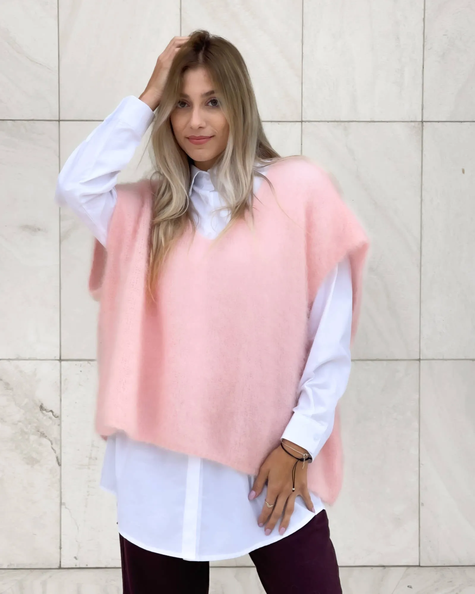 GILET IN KID MOHAIR LEANDRE ROSA