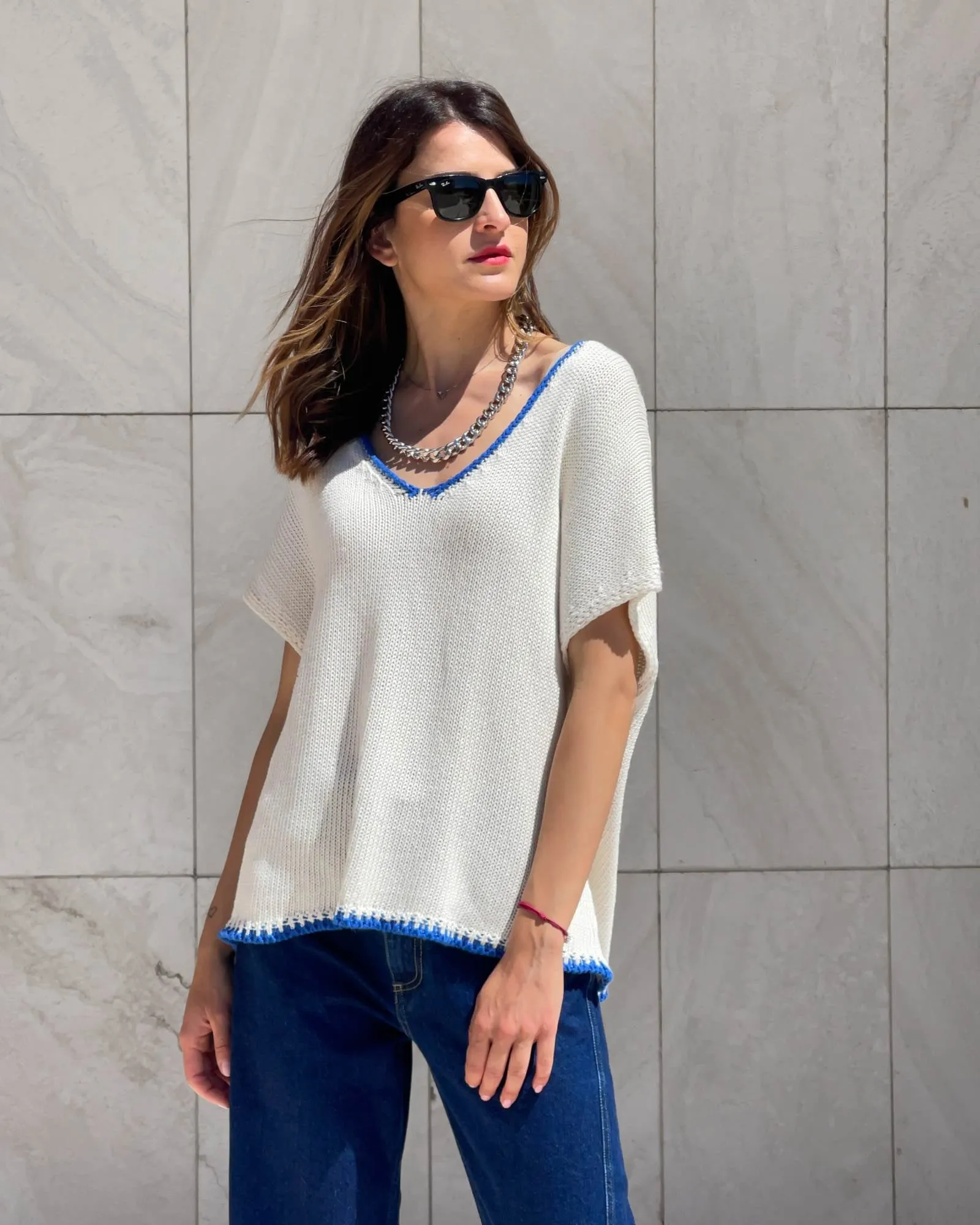 GILET IN MAGLIA SUNDAY PANNA ROYAL