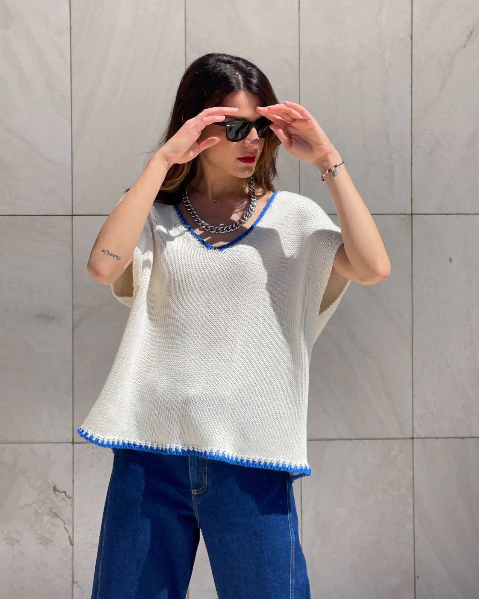 GILET IN MAGLIA SUNDAY PANNA ROYAL