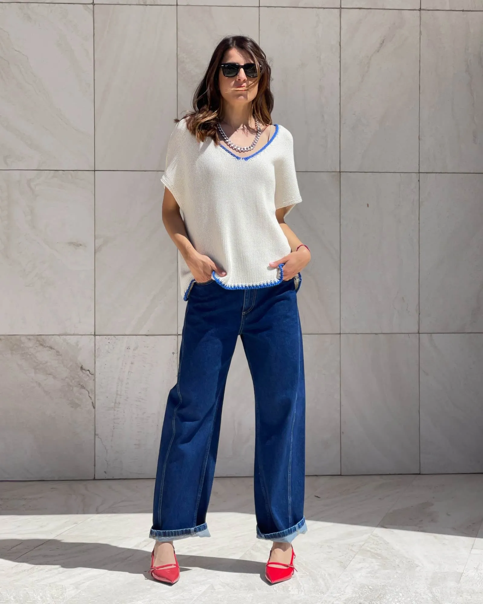 GILET IN MAGLIA SUNDAY PANNA ROYAL