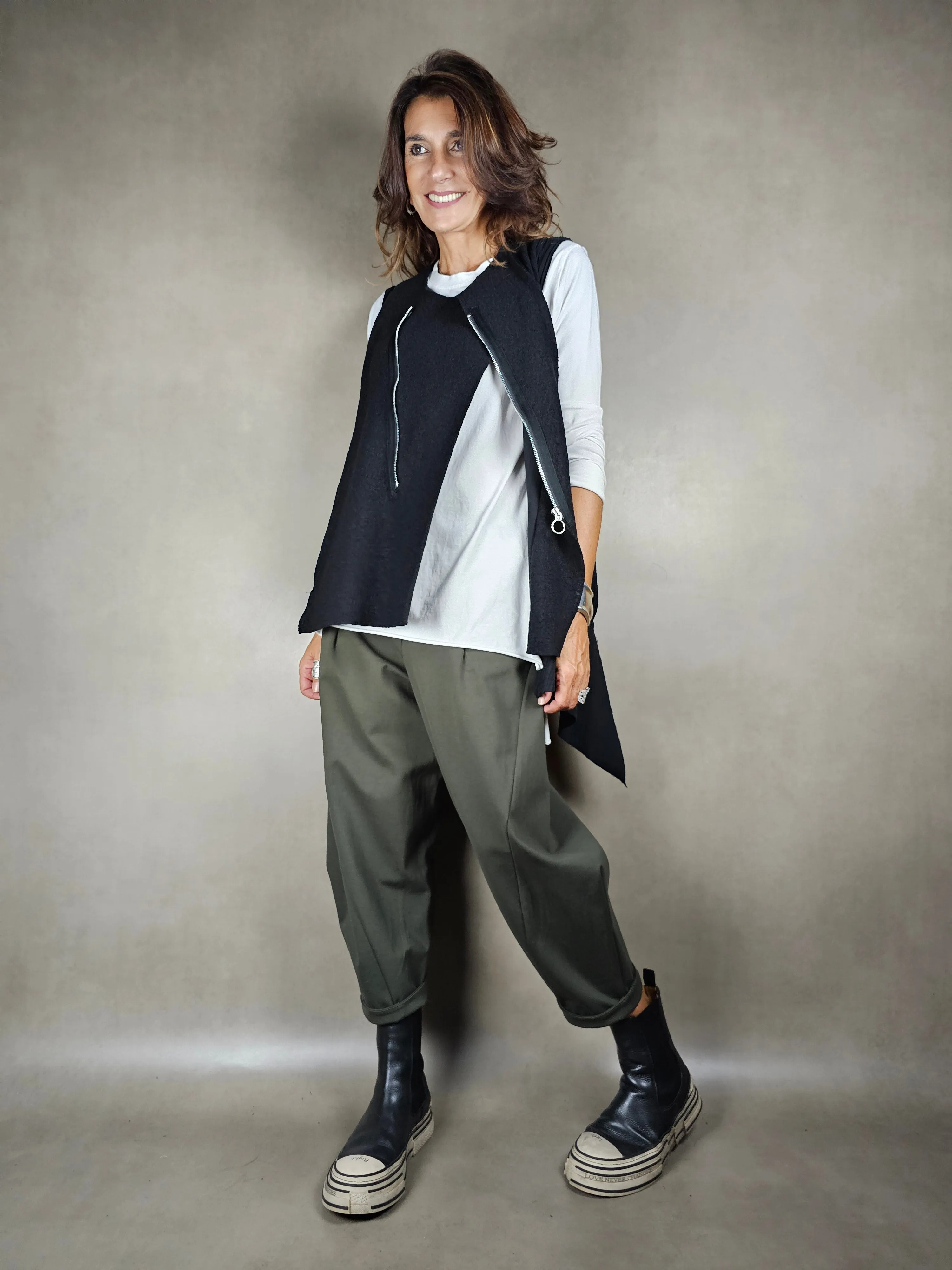 gilet lana cerniera 100wv