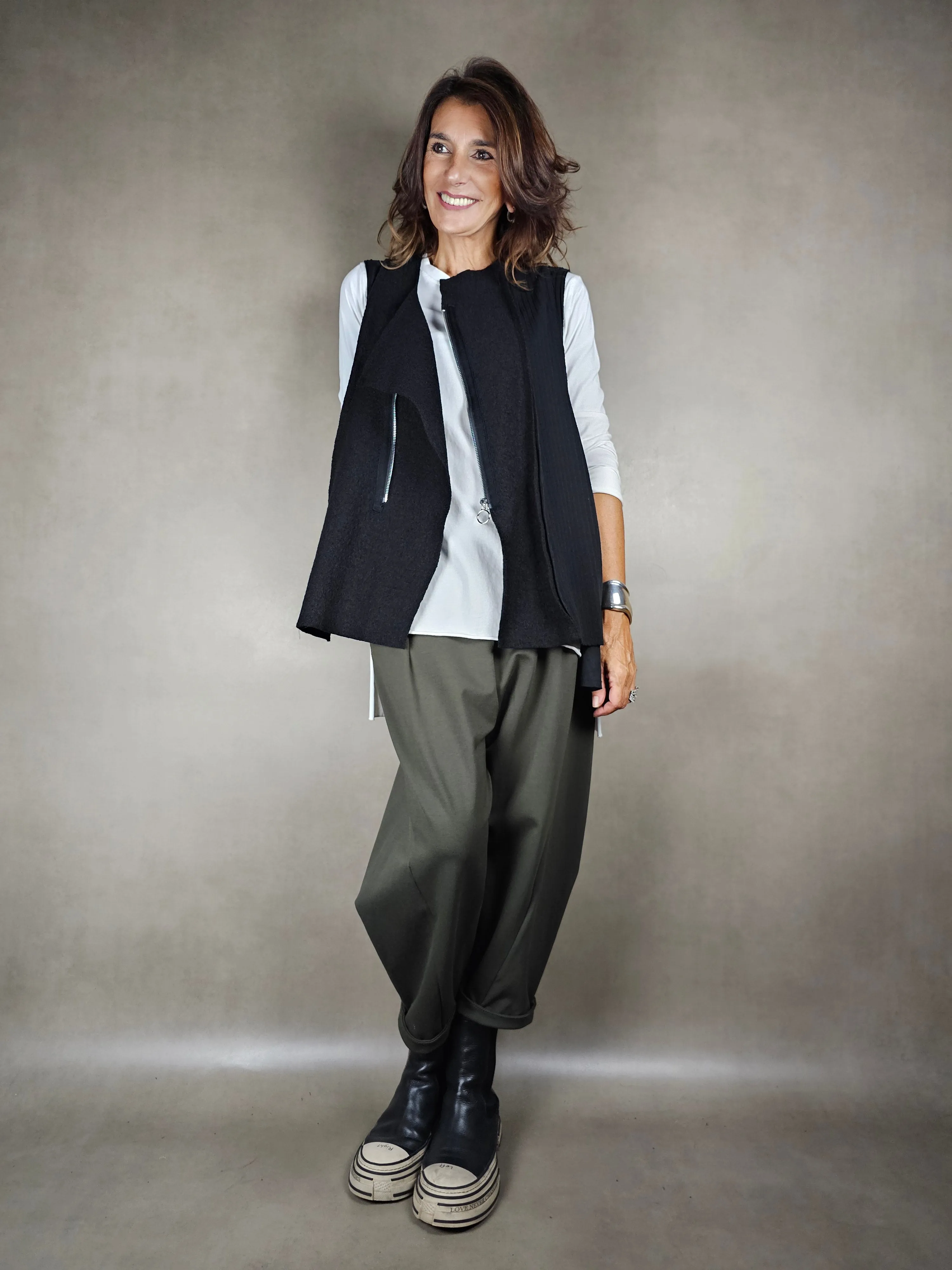 gilet lana cerniera 100wv