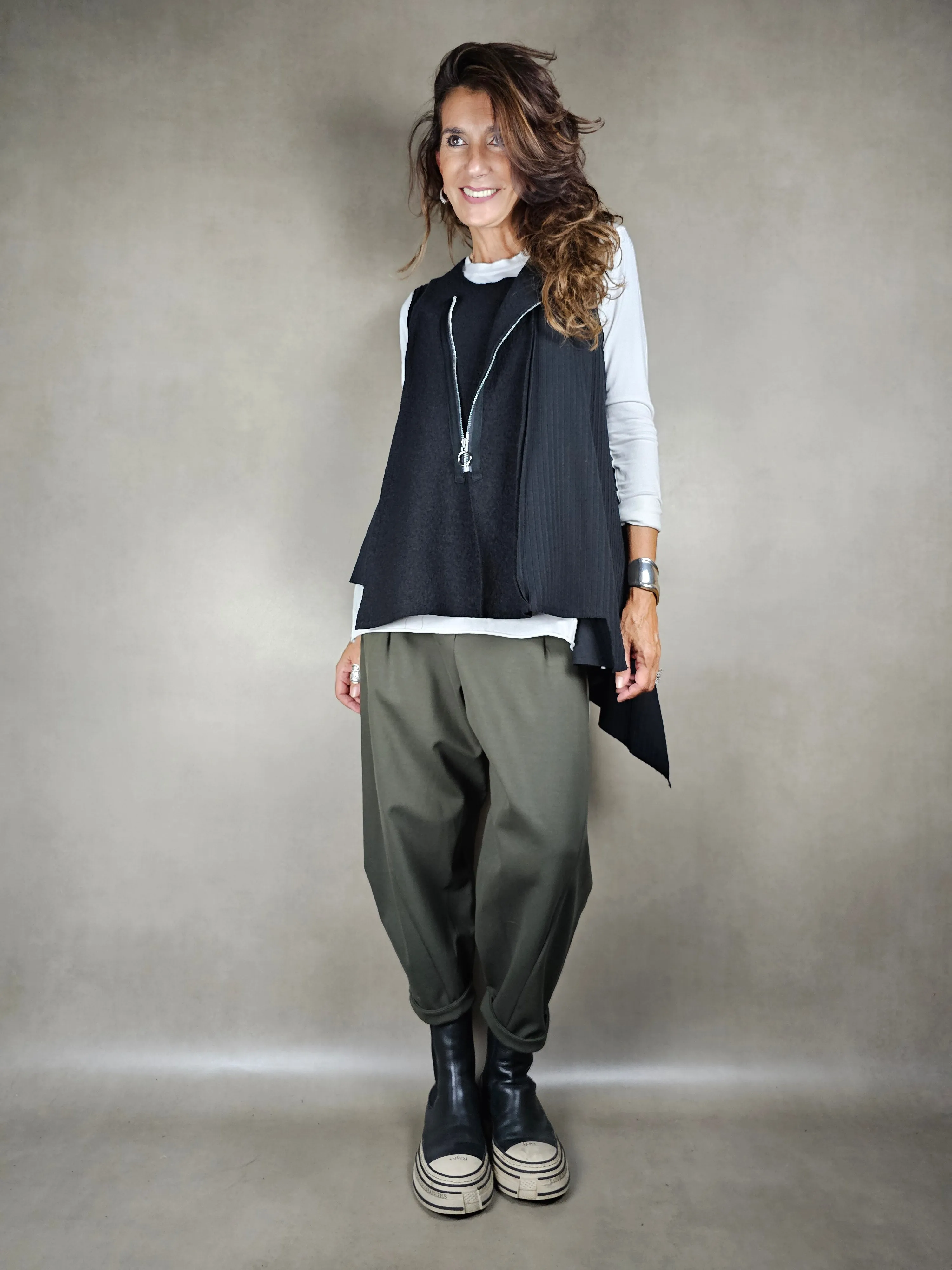 gilet lana cerniera 100wv