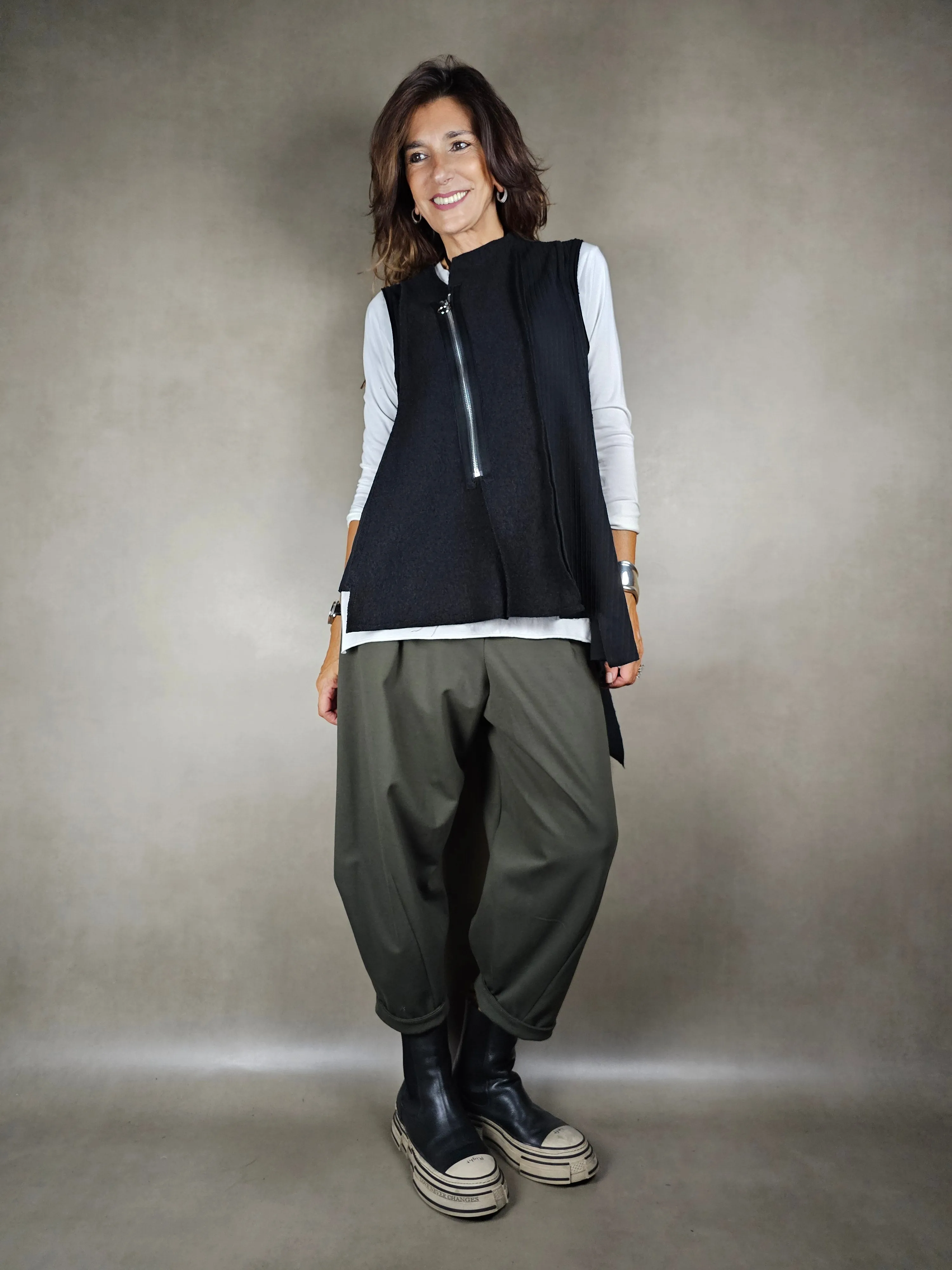 gilet lana cerniera 100wv