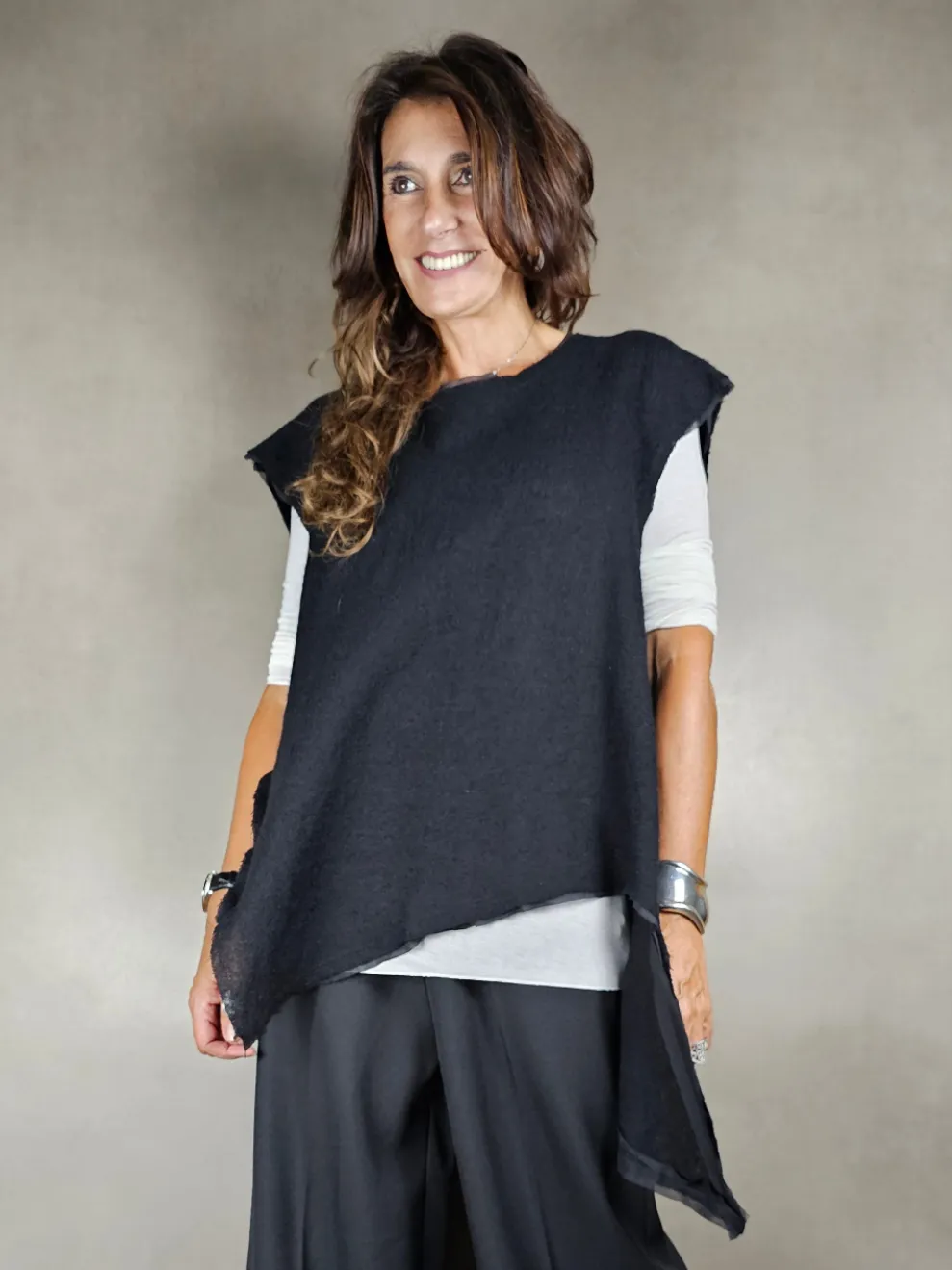 gilet lana manica calata 100wv