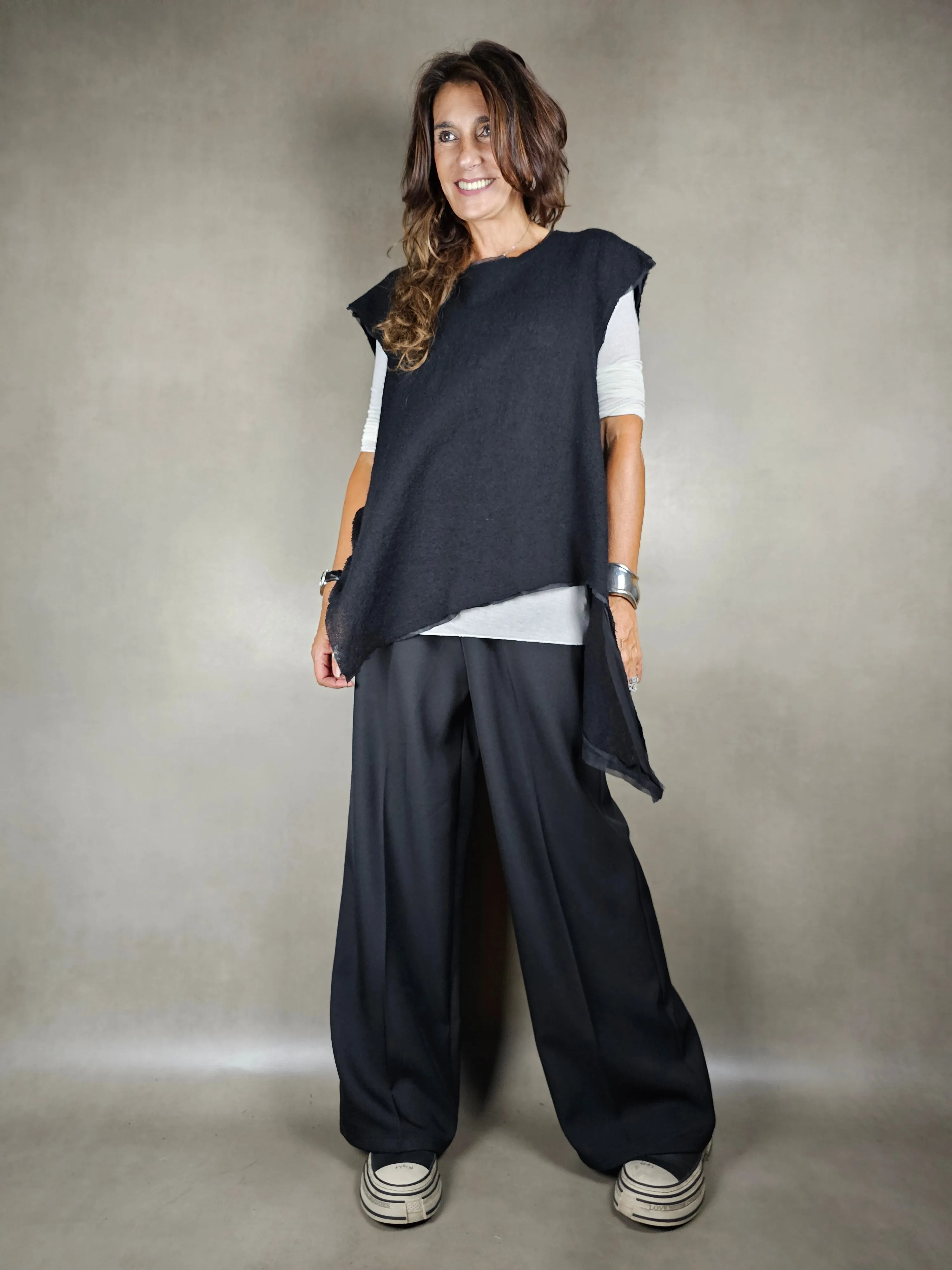 gilet lana manica calata 100wv