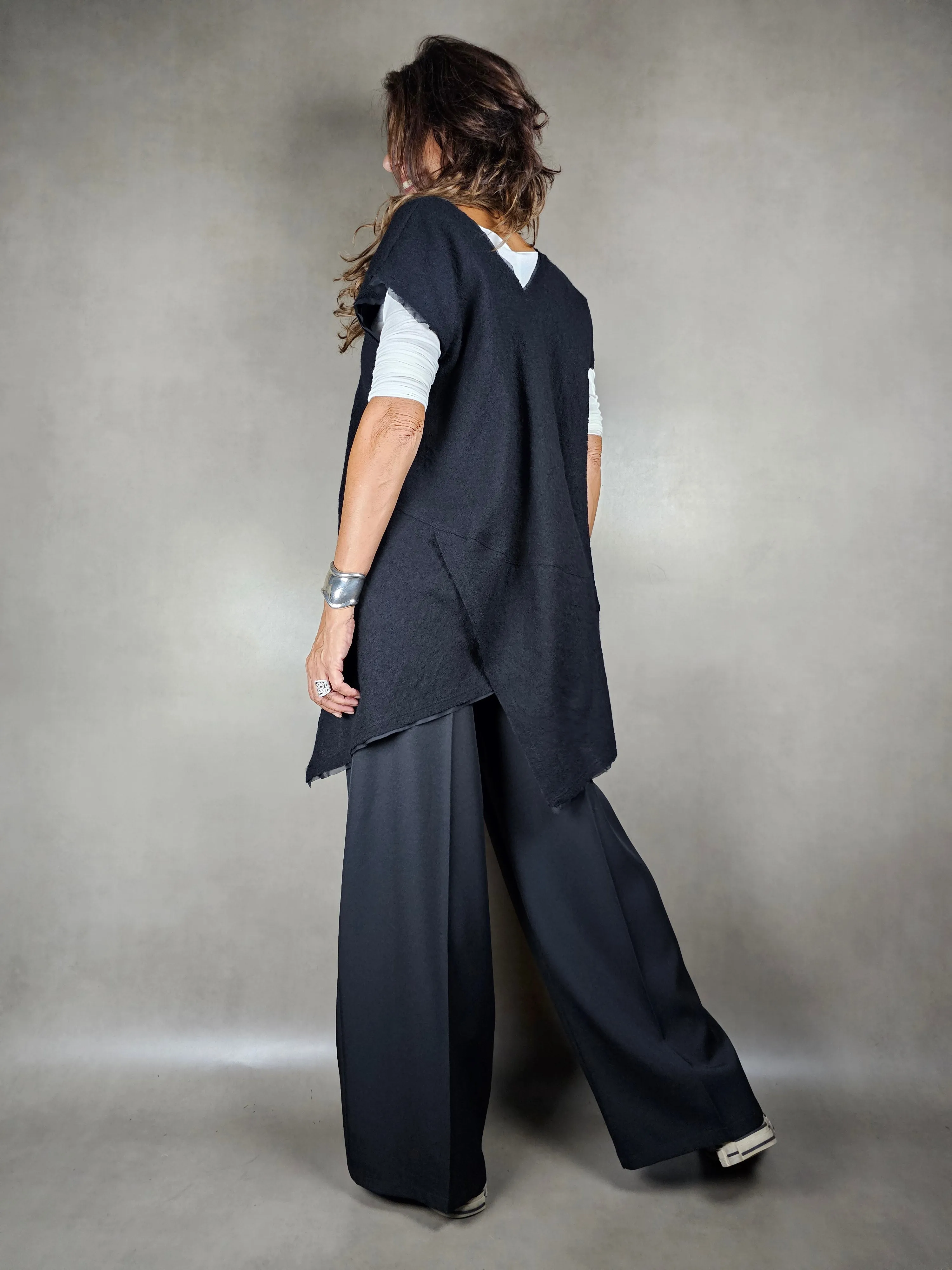 gilet lana manica calata 100wv