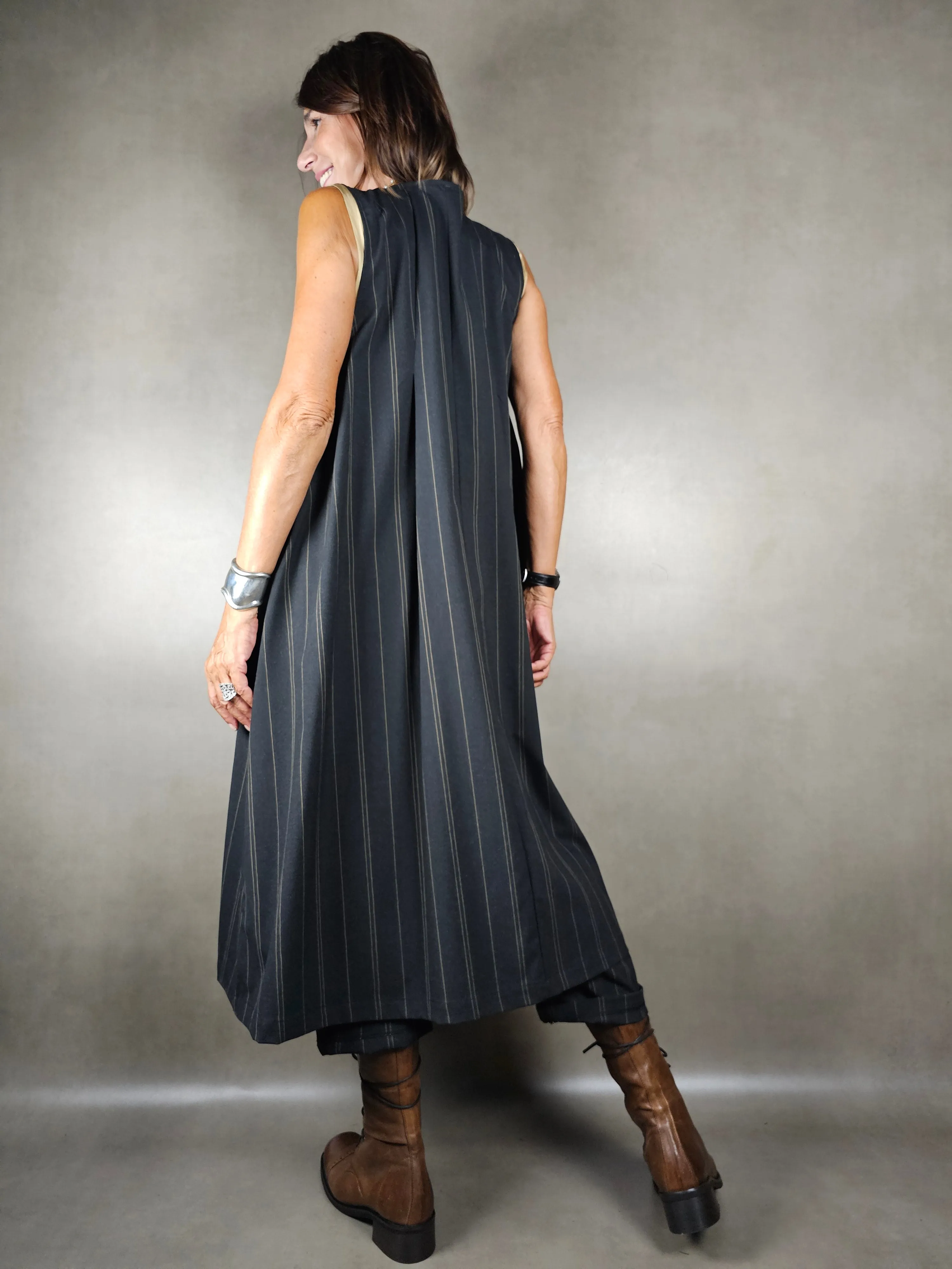 gilet lungo gessato alternato 65pl33vi2ea