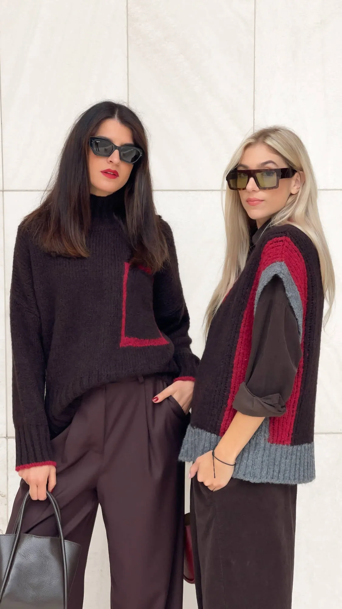 GILET PETRA ROSSO CIOCCOLATO GRIGIO