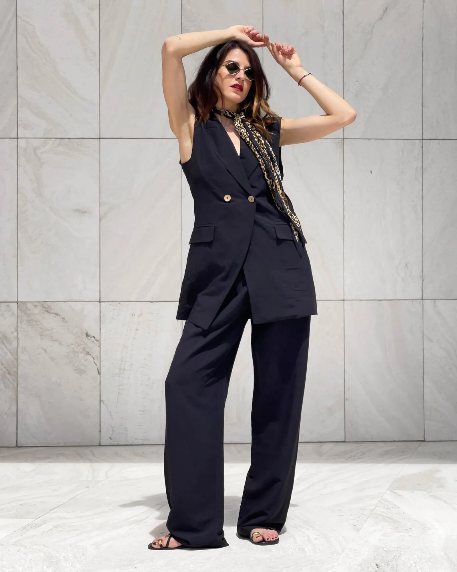 GILET PSL LINO VISCOSA NERO