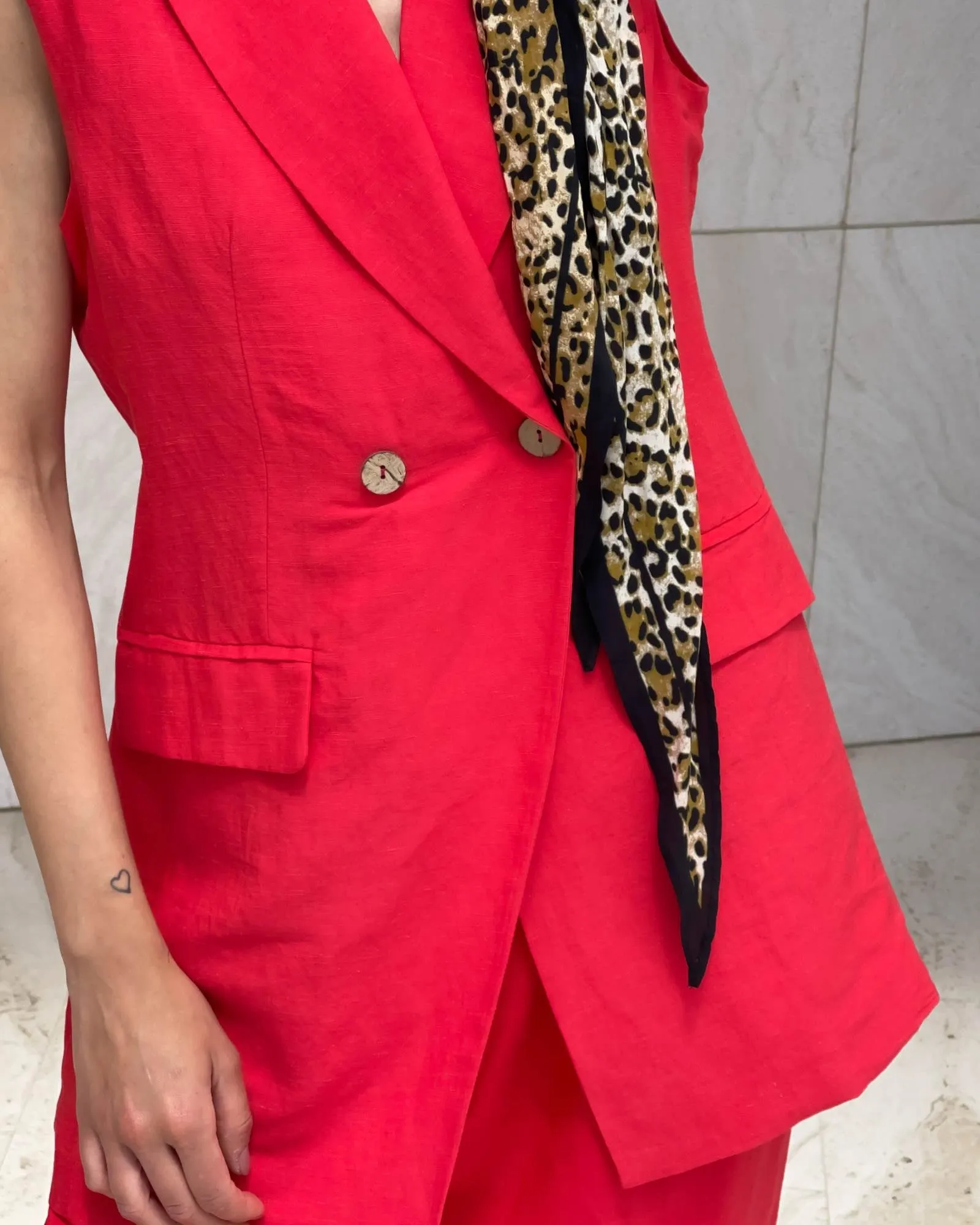 GILET PSL LINO VISCOSA PAPAVERO