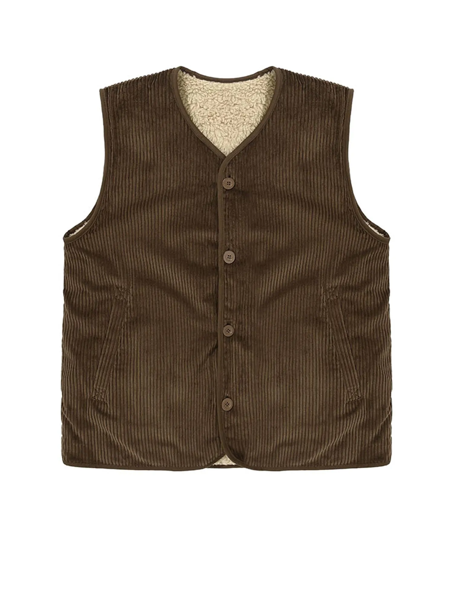 Gilet reversibile in pile di velluto a coste