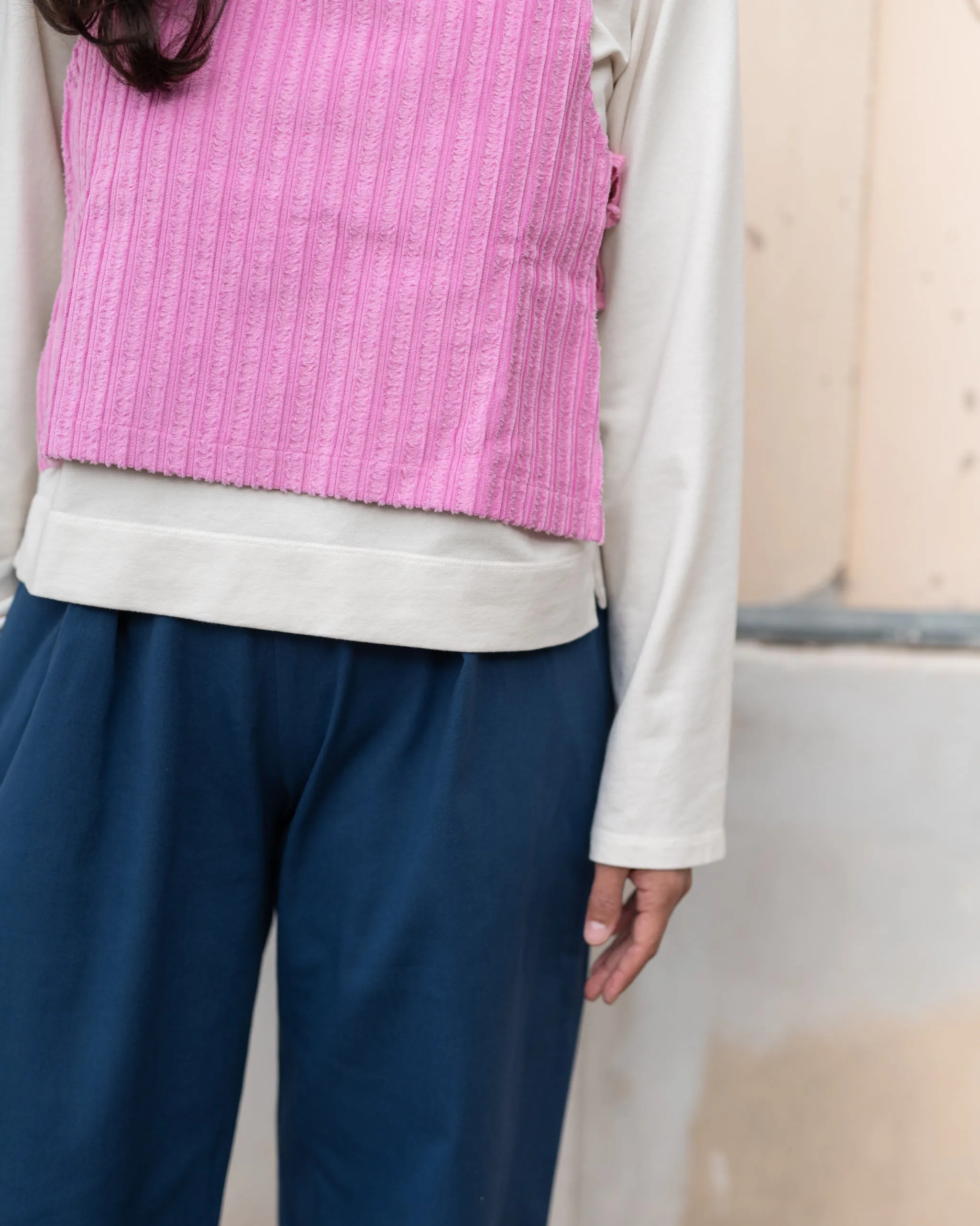 GILET velluto di cotone rosa