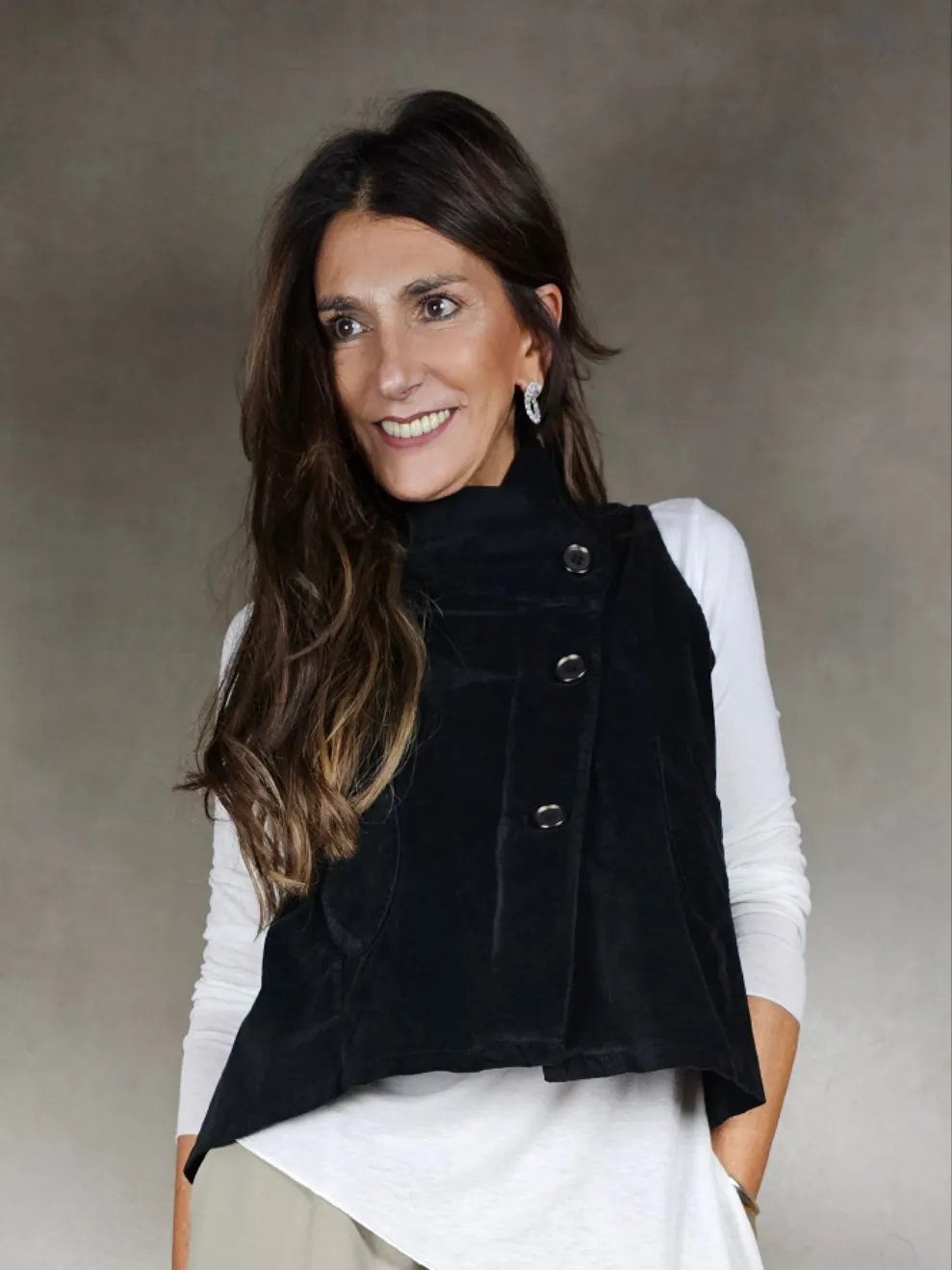 gilet velluto liscio corto 100co