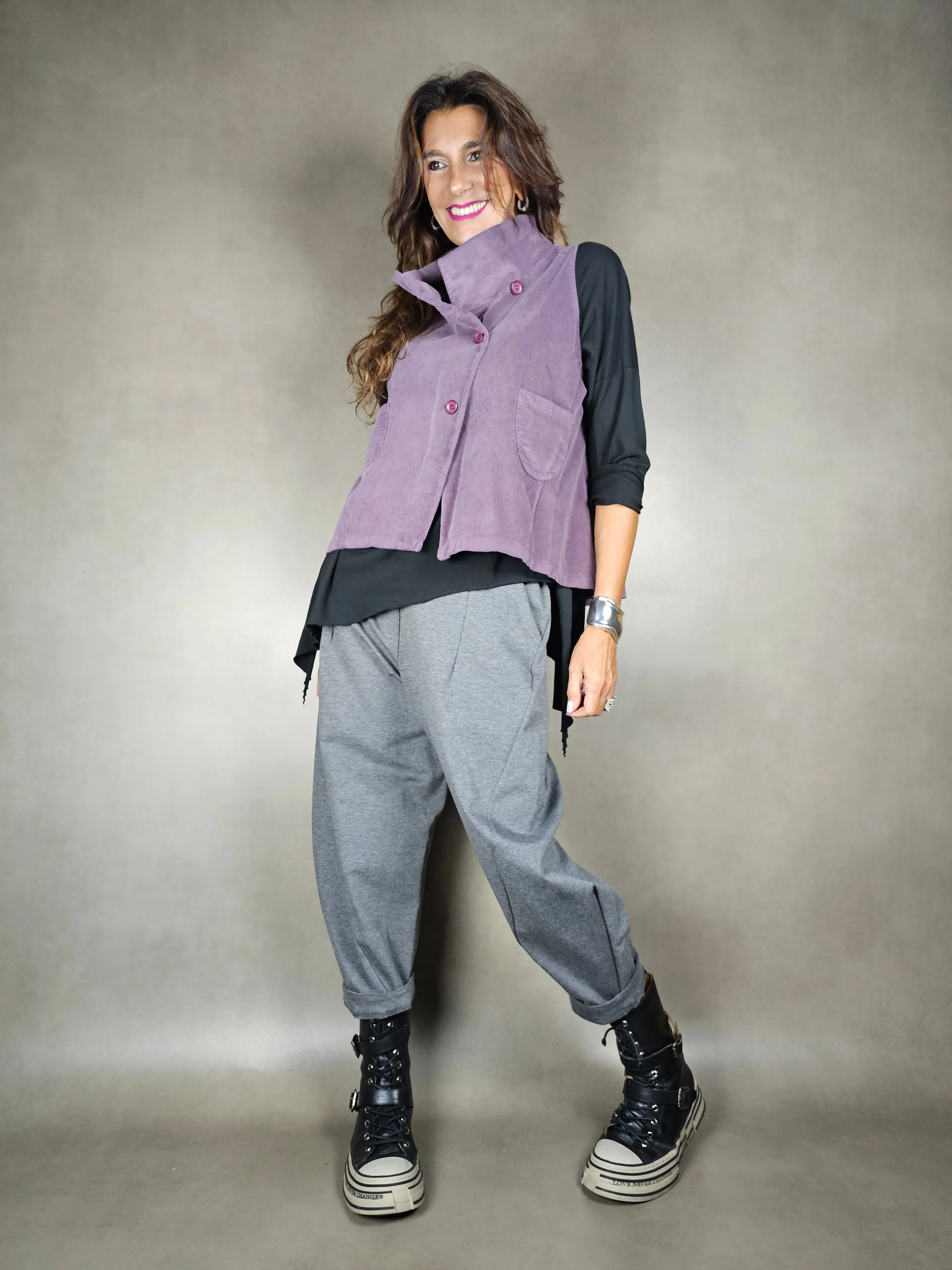 gilet velluto liscio corto 100co