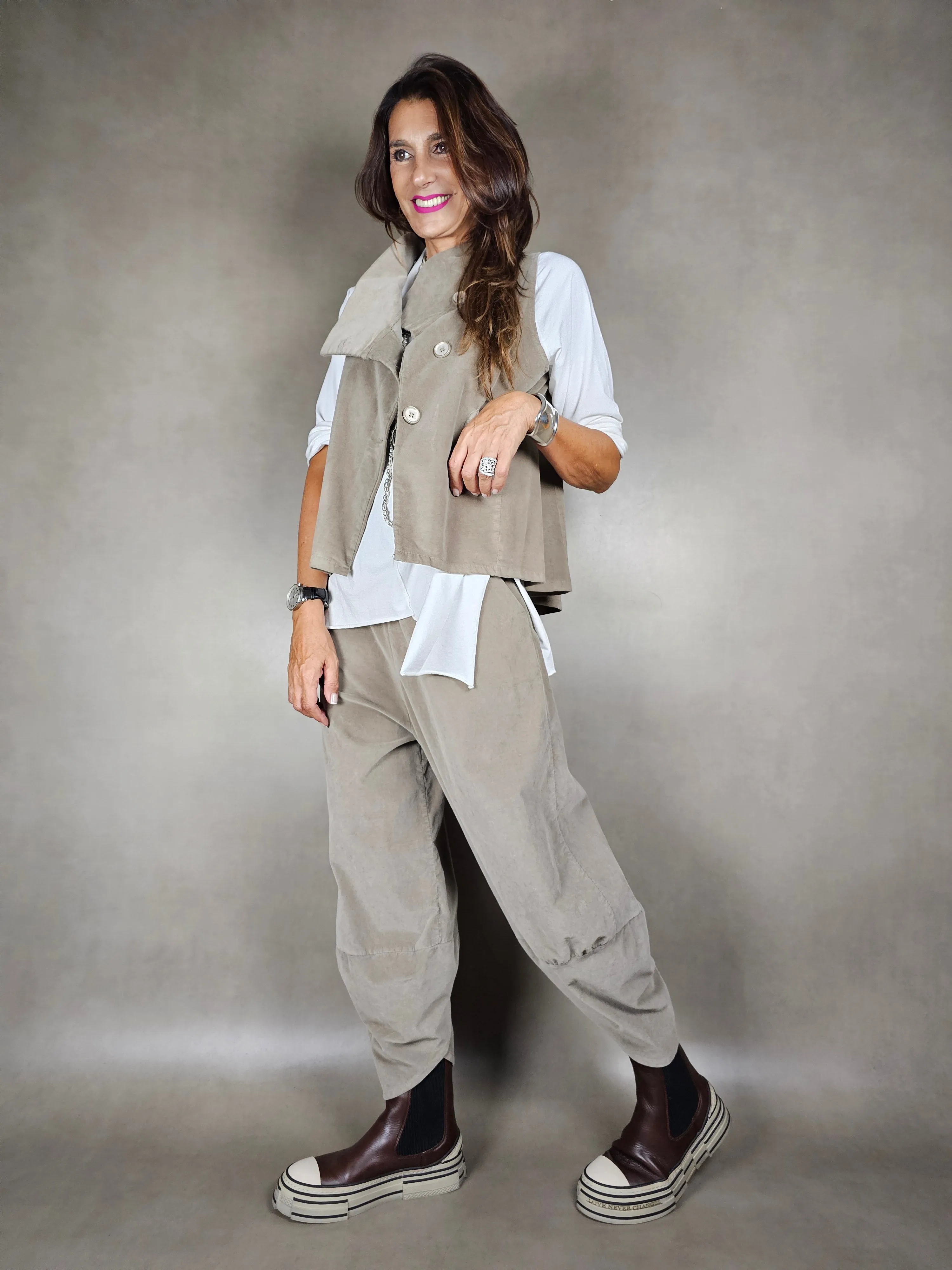 gilet velluto liscio corto 100co