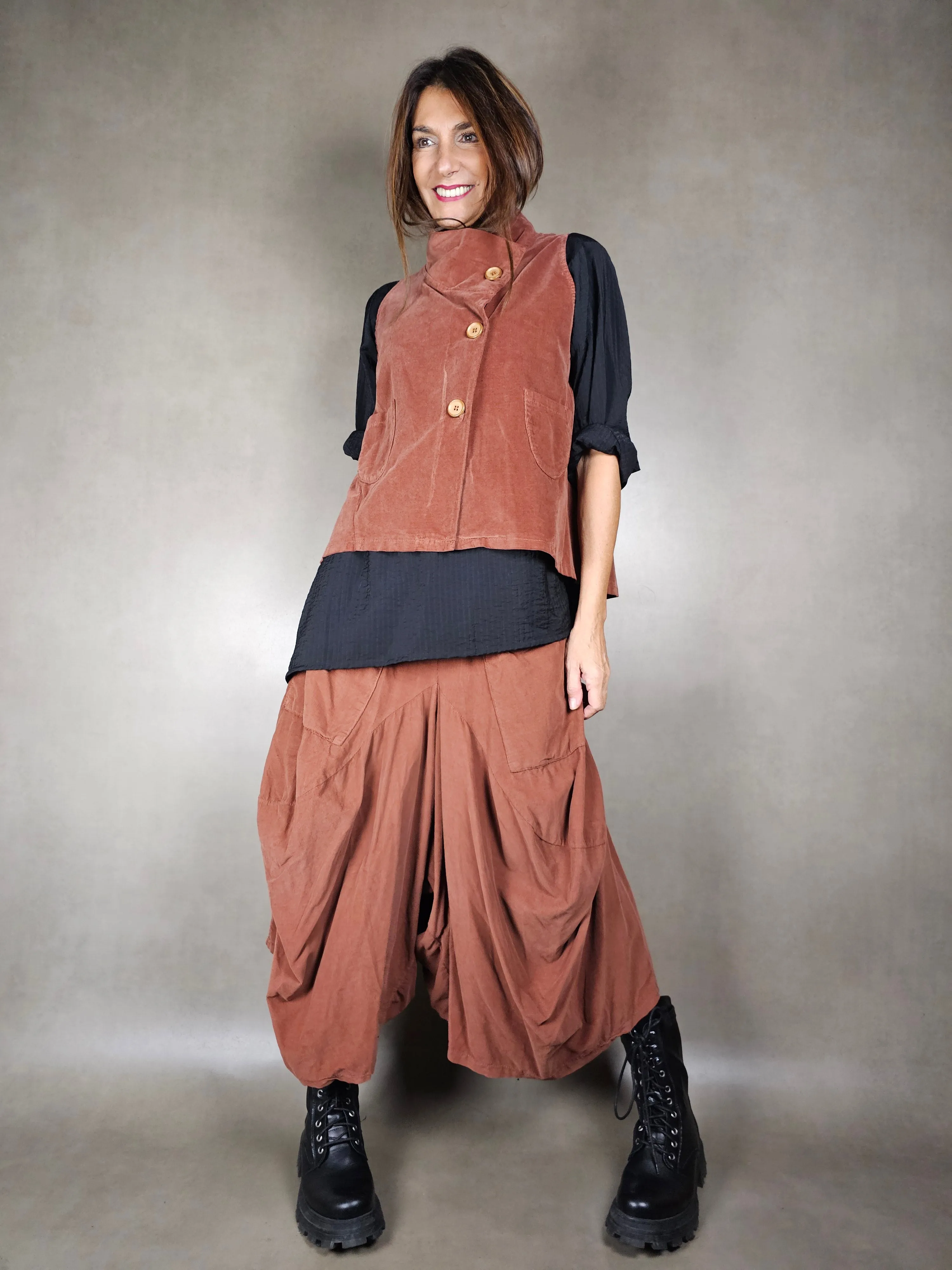 gilet velluto liscio corto 100co