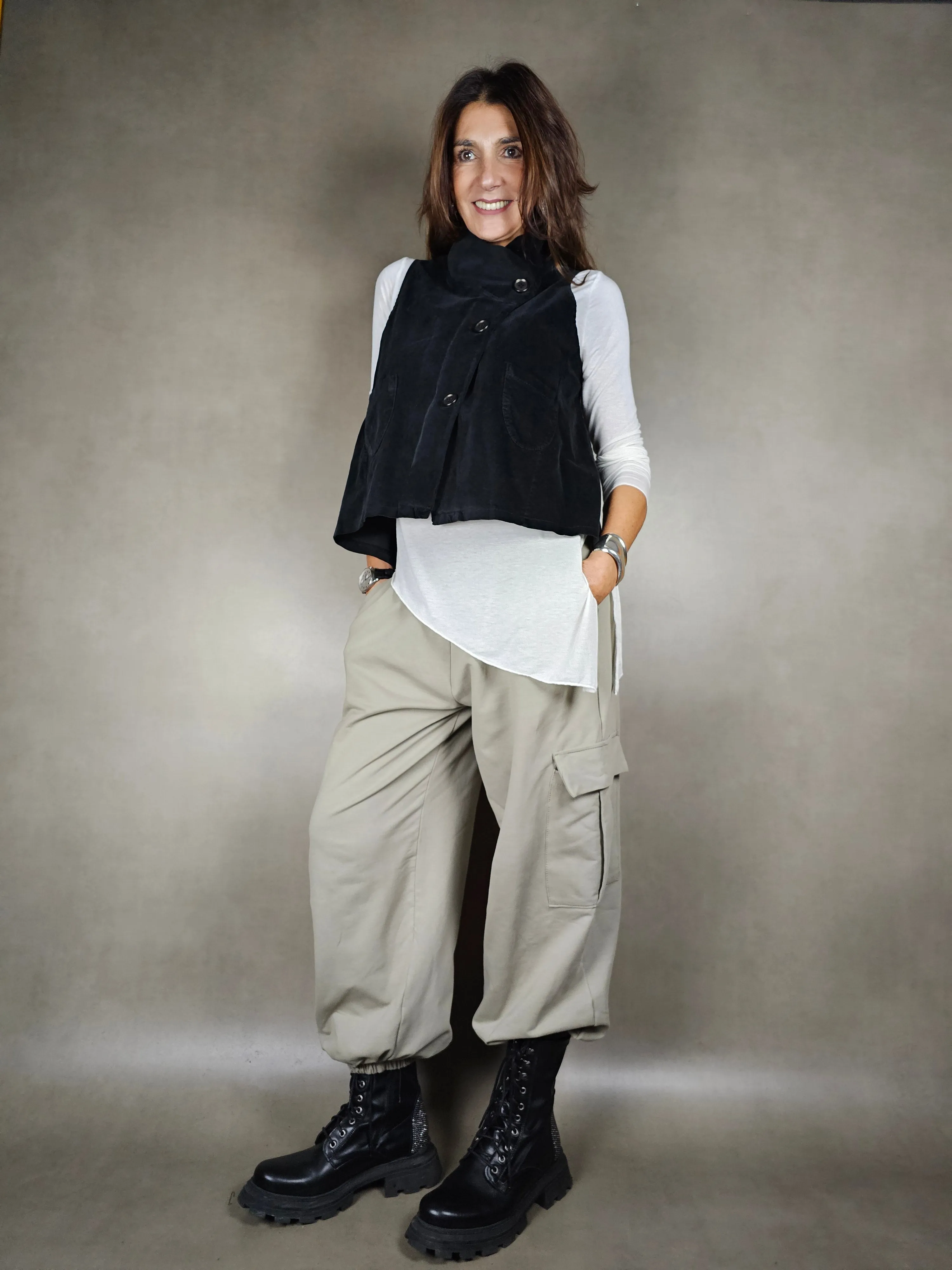 gilet velluto liscio corto 100co