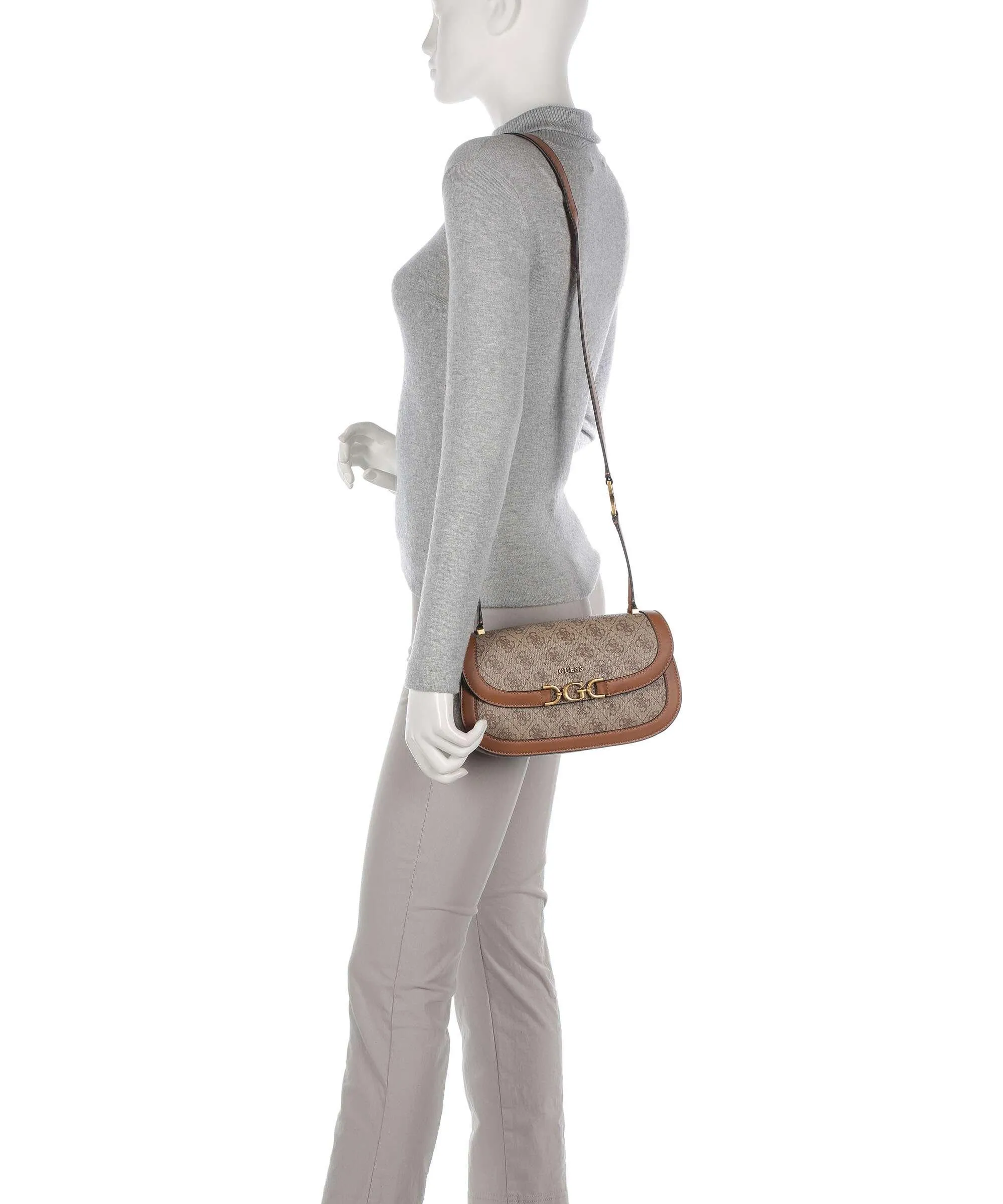  Guess Dagan Borsa a tracolla pelle sintetica marrone chiaro  