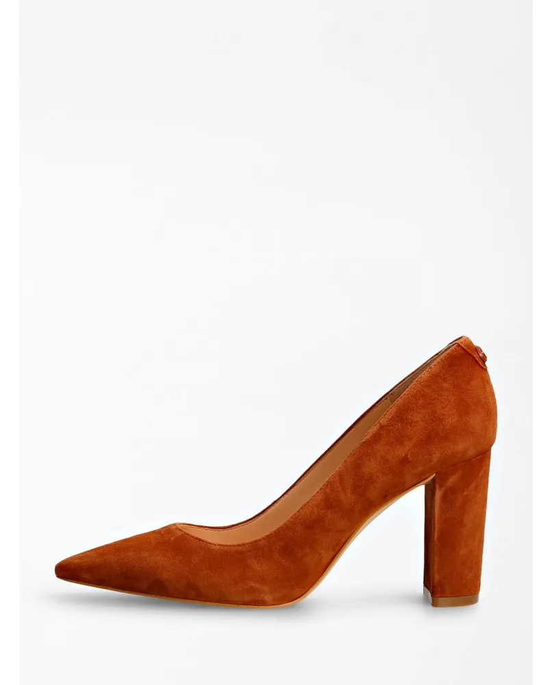 GUESS FL7BETSUE08 décoletté scarpe camoscio tacco pelle Cognac