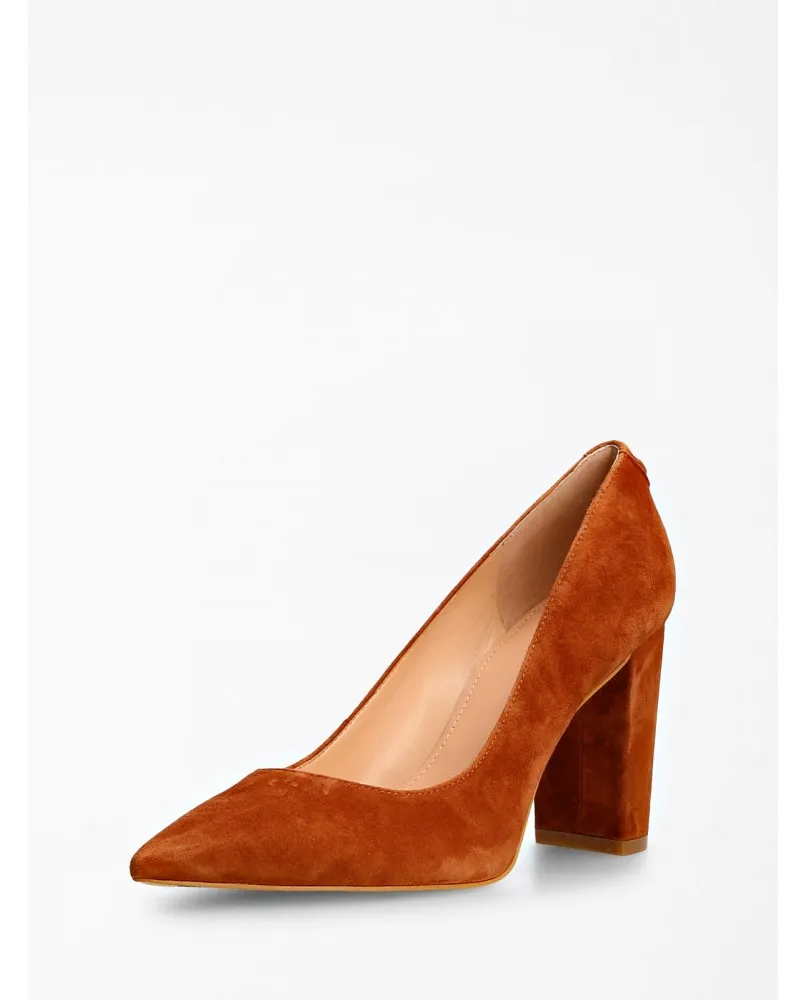 GUESS FL7BETSUE08 décoletté scarpe camoscio tacco pelle Cognac
