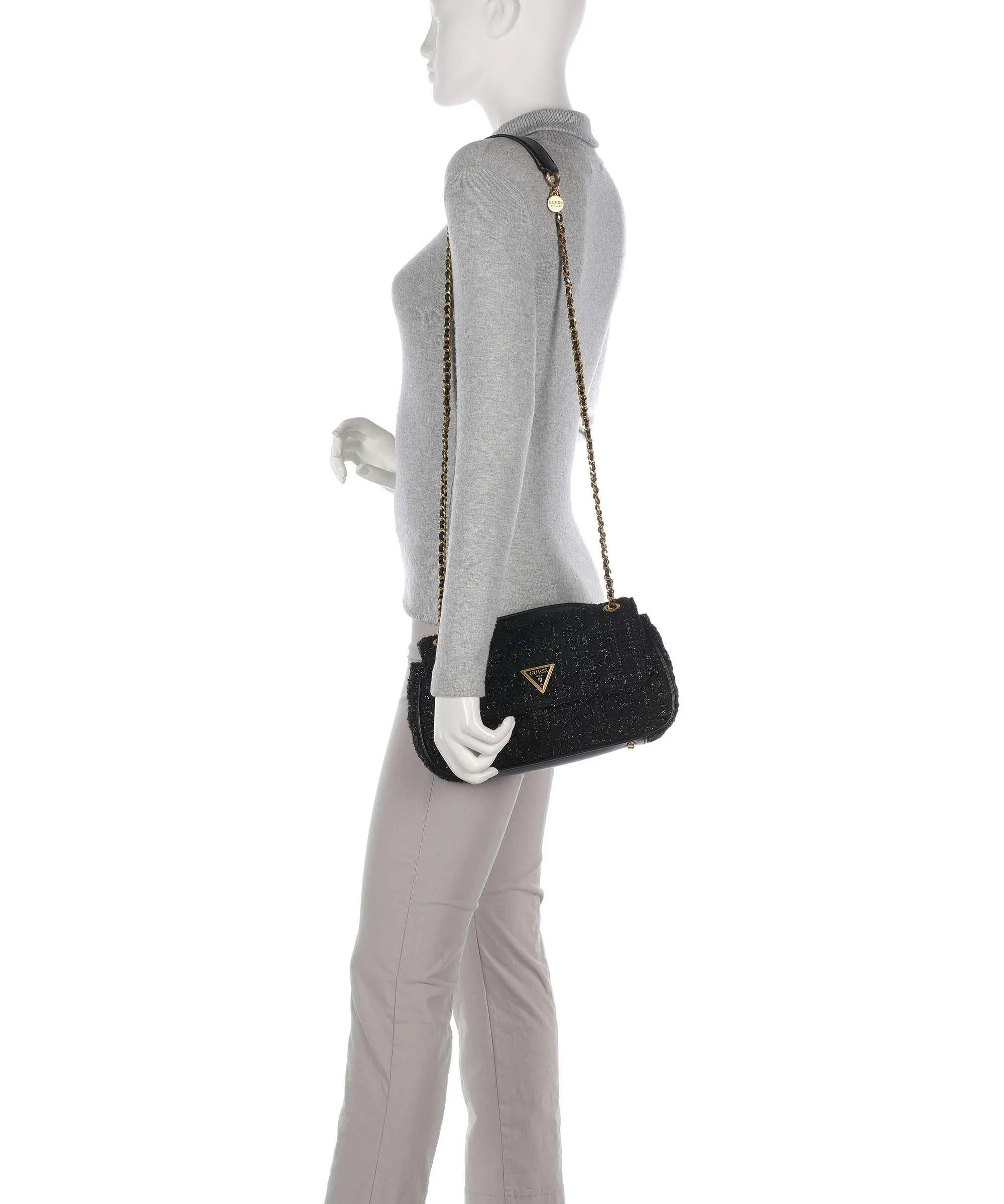  Guess Giully Borsa a spalla poliestere nero  