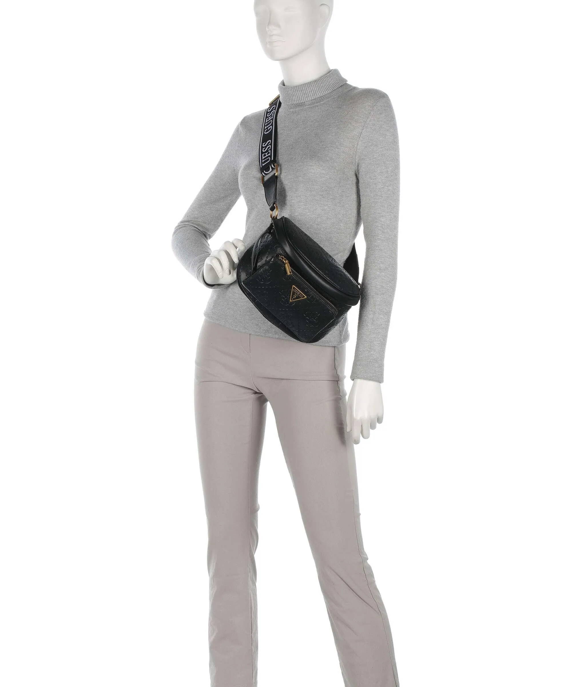  Guess Power Play Borsa sling pelle sintetica nero  