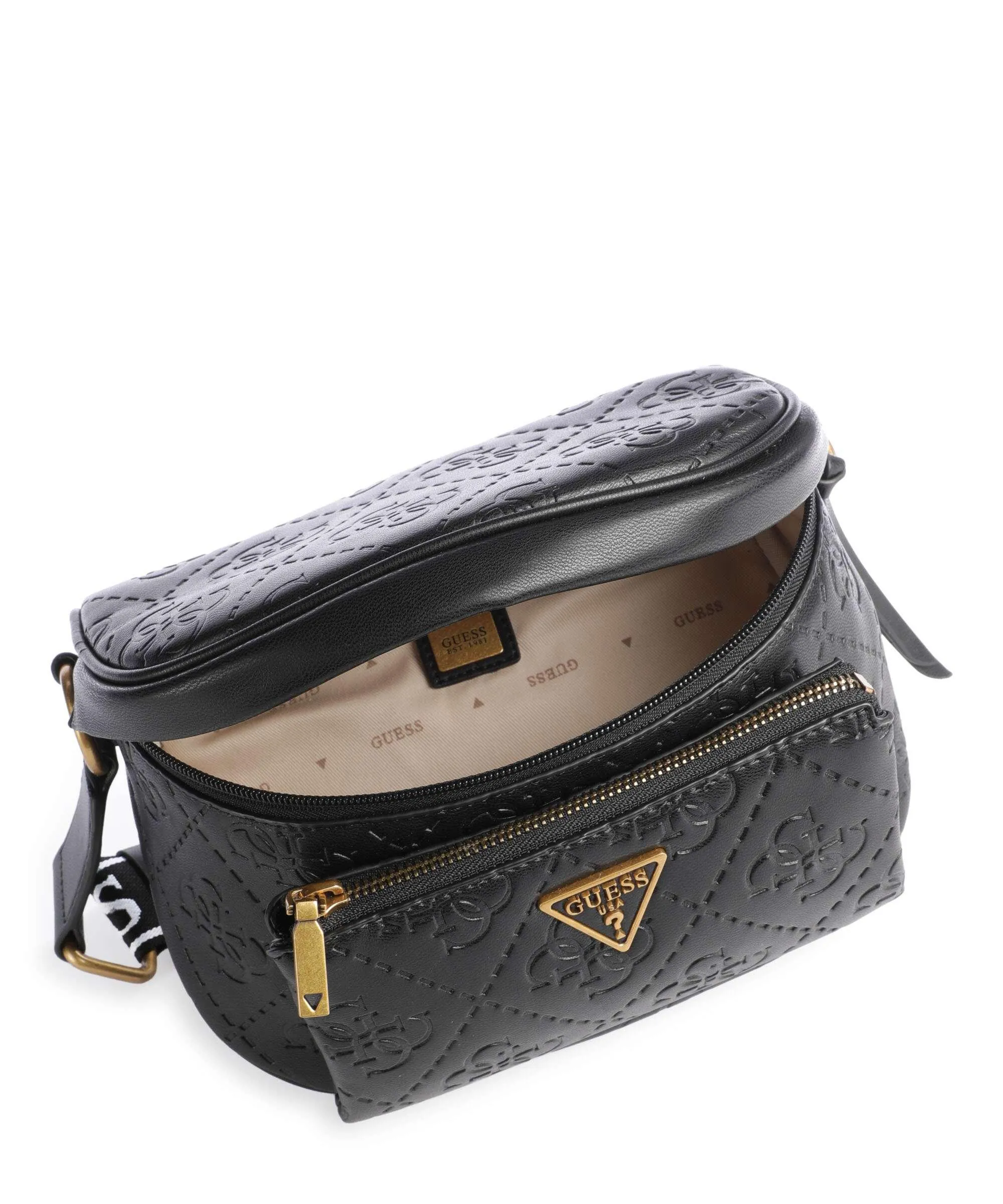  Guess Power Play Borsa sling pelle sintetica nero  