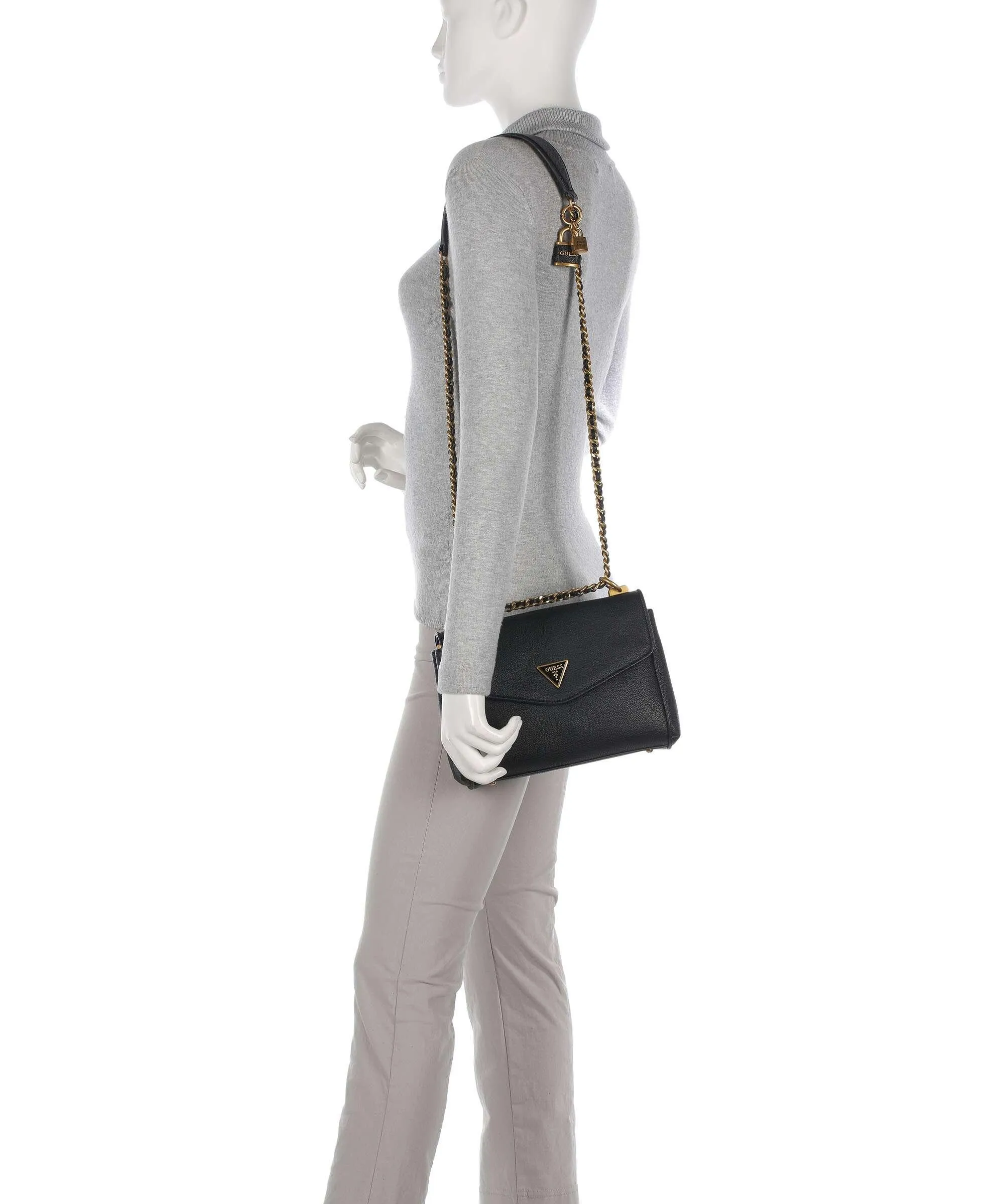  Guess Shemara Borsa a spalla pelle sintetica nero  