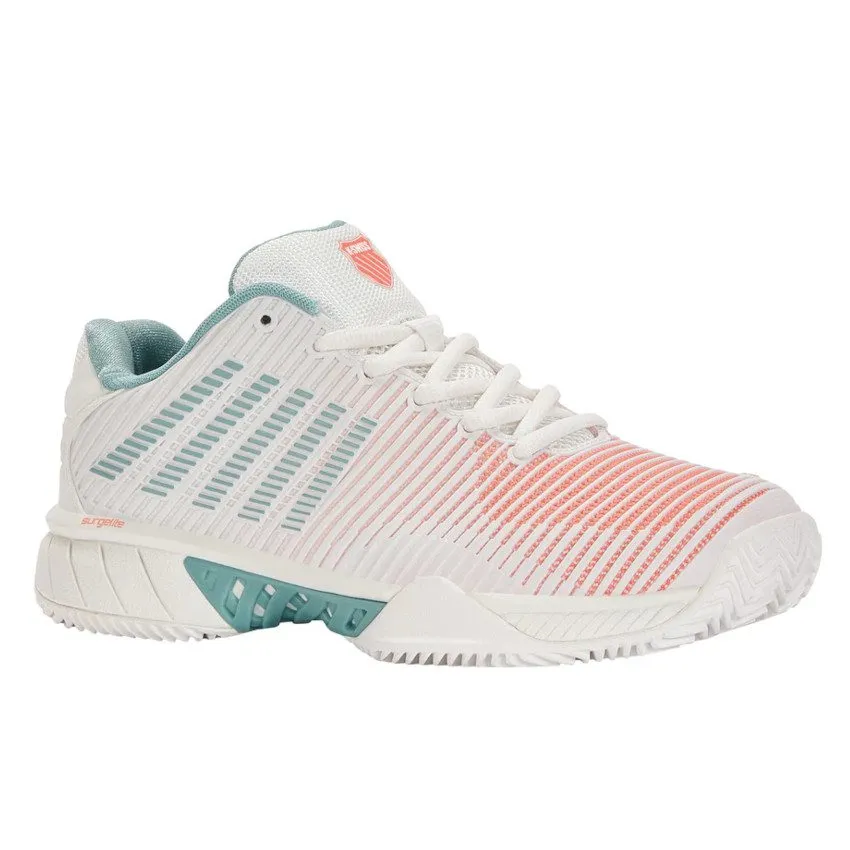K-SWISS HYPERCOURT EXPRESS 2 HB Women’s Blanc/Nile Blue/Desert Flower scarpa tennis campo terra battuta donna