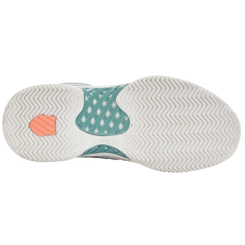 K-SWISS HYPERCOURT EXPRESS 2 HB Women’s Blanc/Nile Blue/Desert Flower scarpa tennis campo terra battuta donna