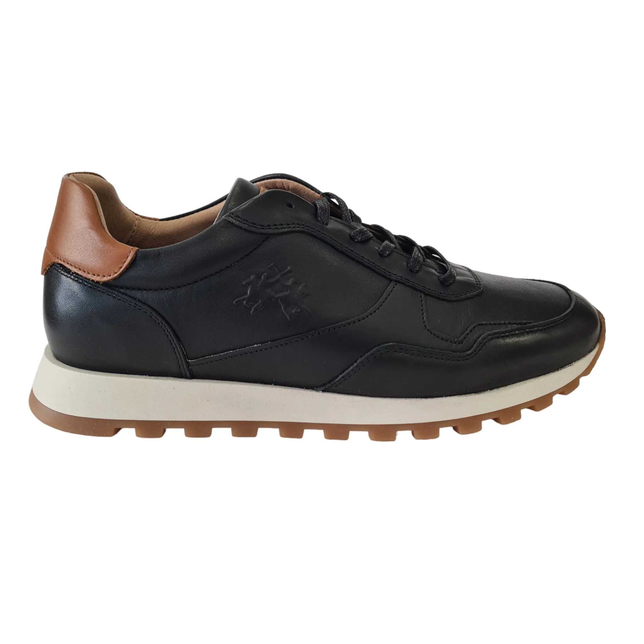 La Martina Sneakers Uomo Nero e Cuoio Rif.23