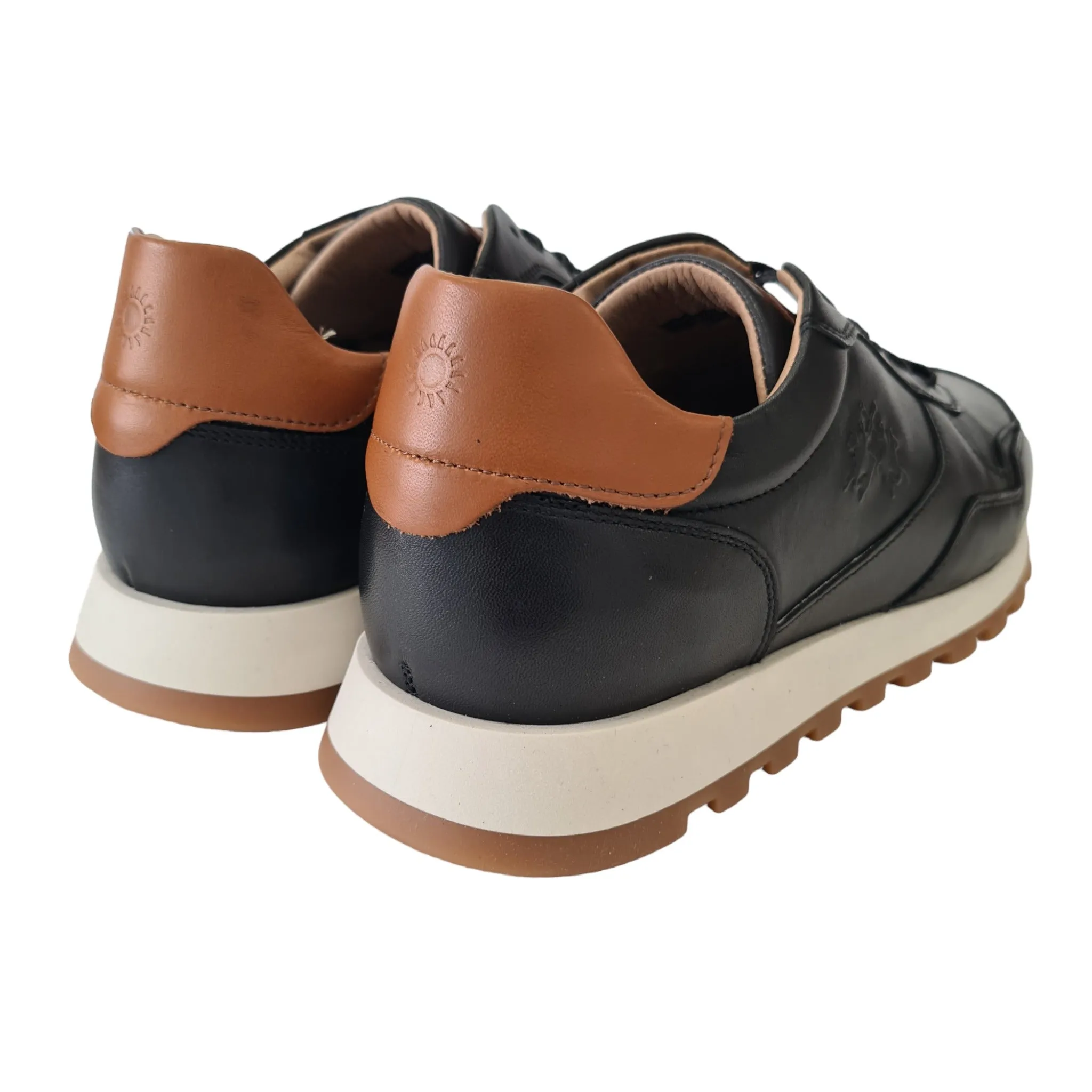 La Martina Sneakers Uomo Nero e Cuoio Rif.23