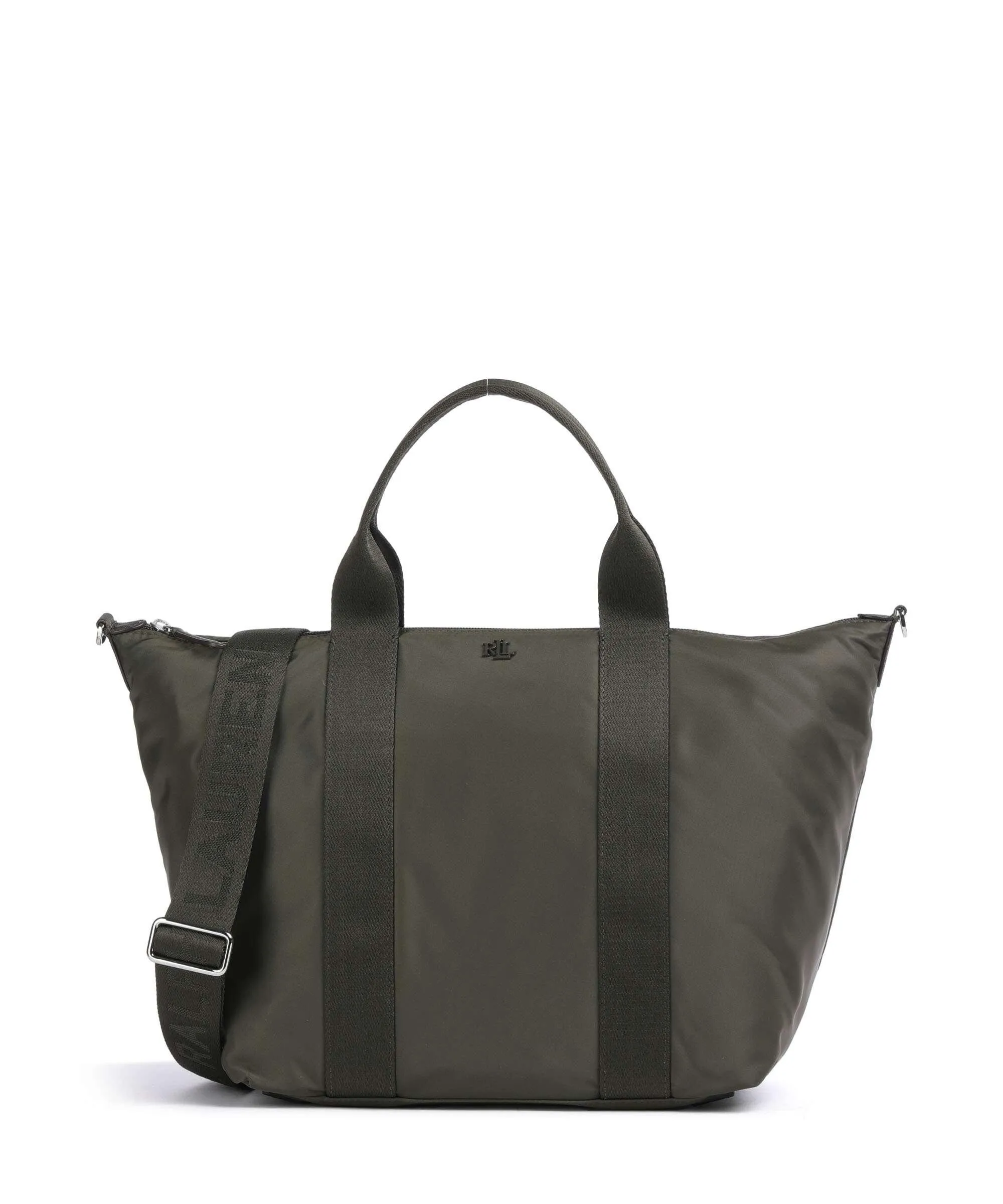  Lauren Ralph Lauren Stevie Medium Borsa a mano nylon riciclato cachi  