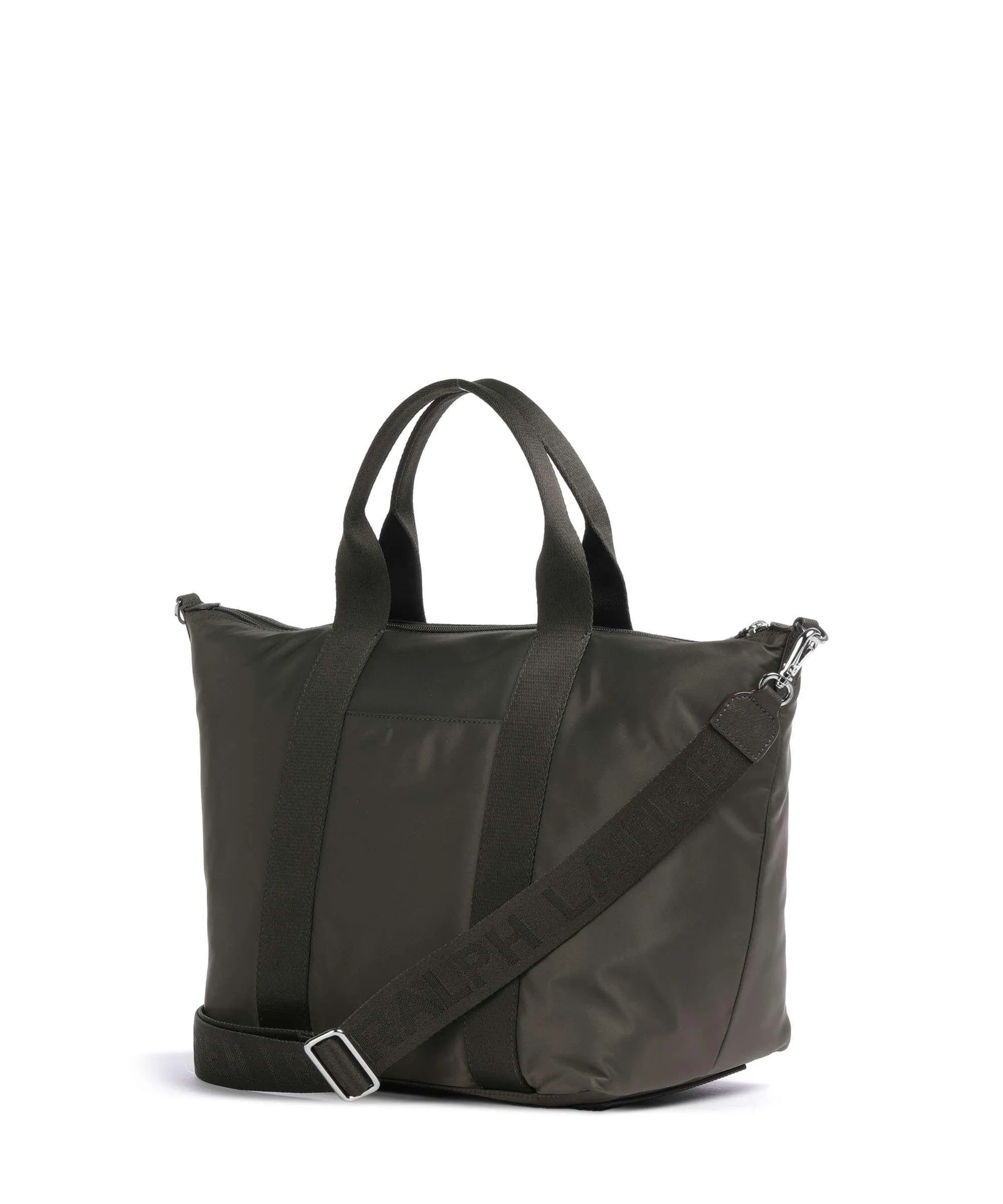  Lauren Ralph Lauren Stevie Medium Borsa a mano nylon riciclato cachi  