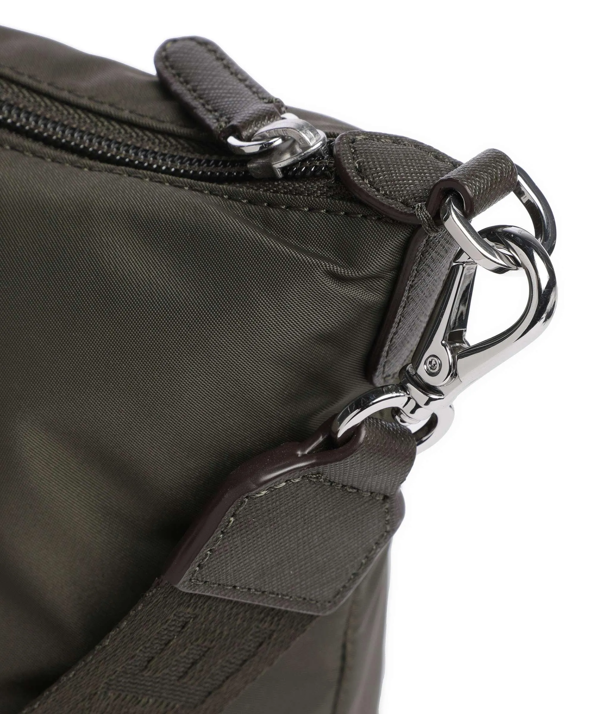  Lauren Ralph Lauren Stevie Medium Borsa a mano nylon riciclato cachi  