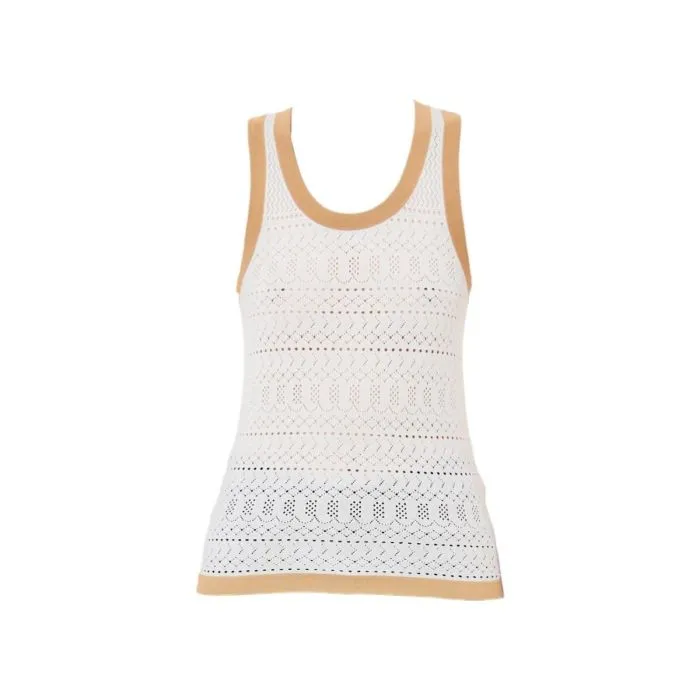 Liu Jo Top In Maglia Di Viscosa Panna/cammello