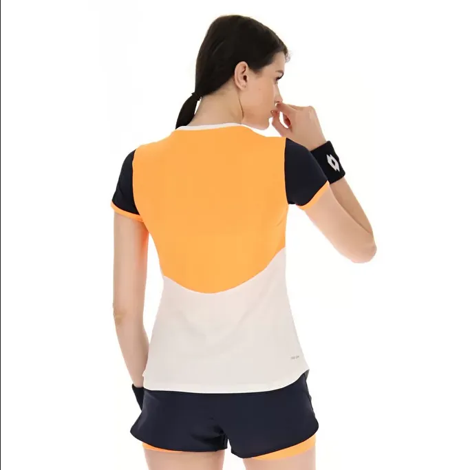 Lotto women's tennis or padel shirt Top W IV Tee 1 217348 2F8 bright white-orange