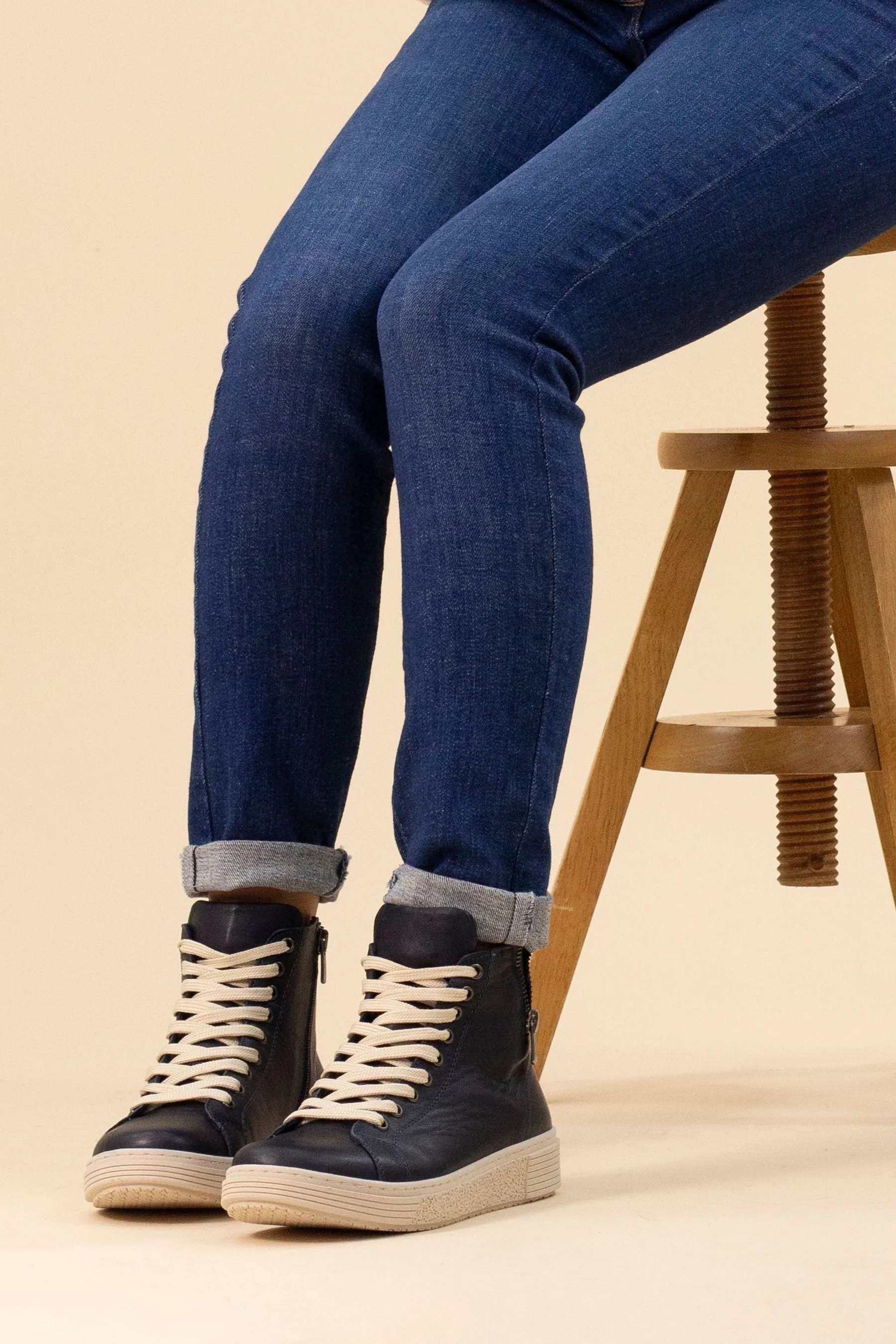 Lunar - Blu blu navy - due Stivali in pelle con pantaloni dall'inasaponato
