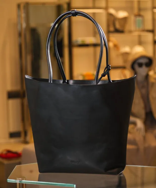 Marsell Borsa tote Svaso in pelle nera con logo MB0464118