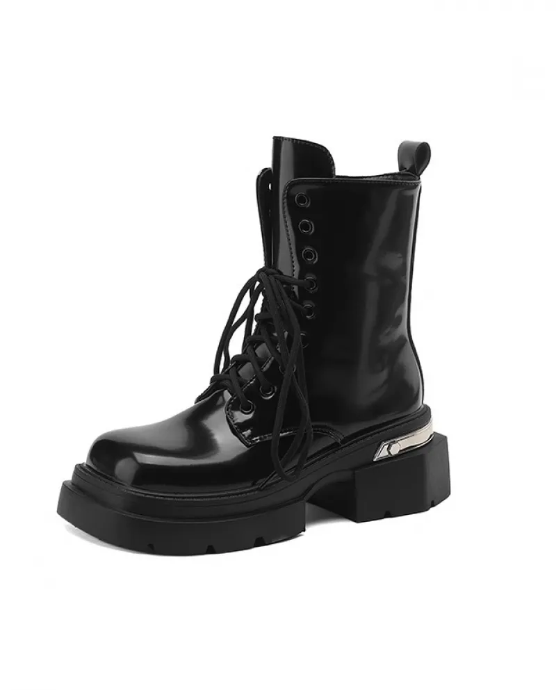 Martin Boots Stivali singoli da donna alla moda britannica primaverile e autunnale Nuovi stivali da donna con plateau e suola sp