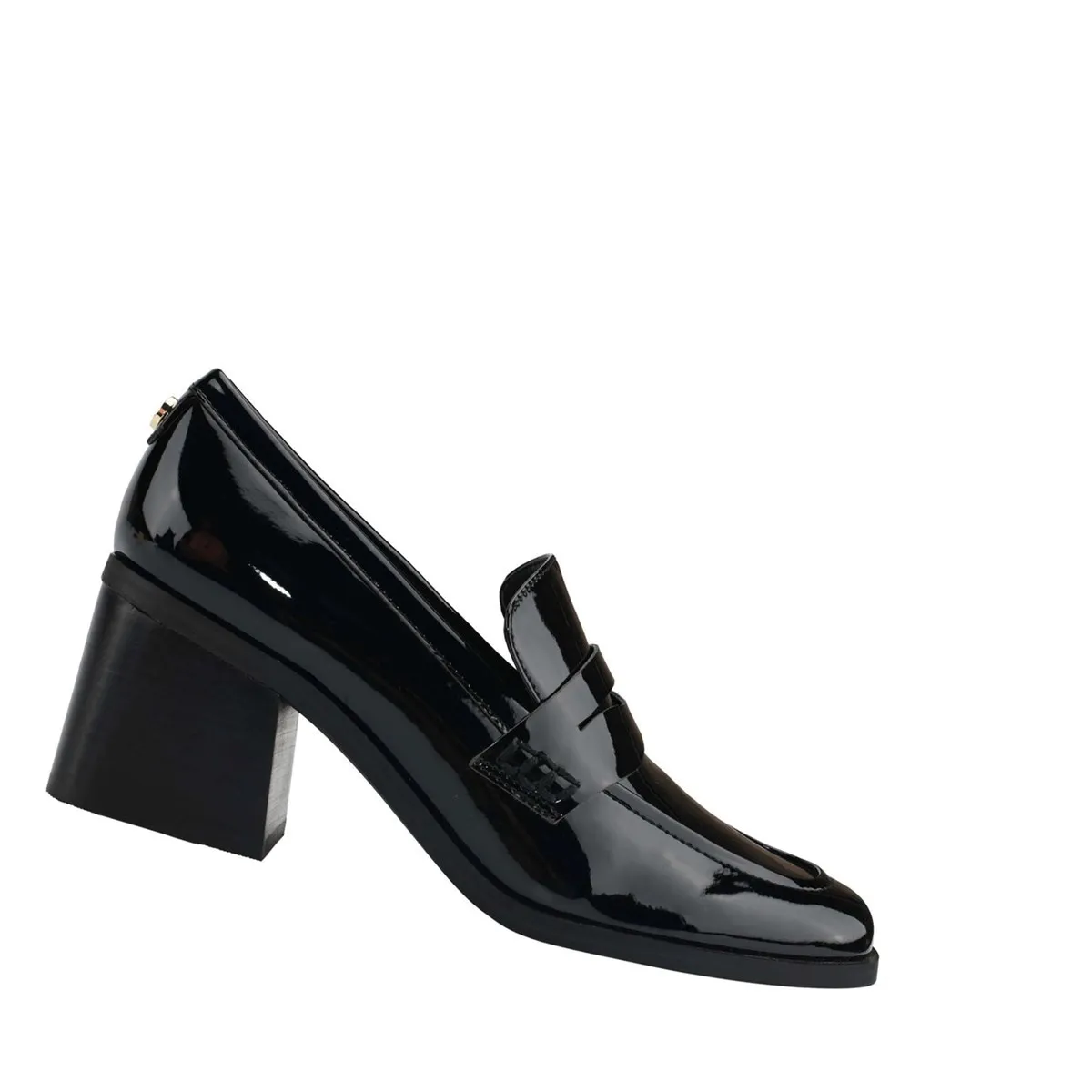 Mocassini e ballerine da donna Marc Fisher Italia Kchris Mocassino con tacco Nero Verniciato