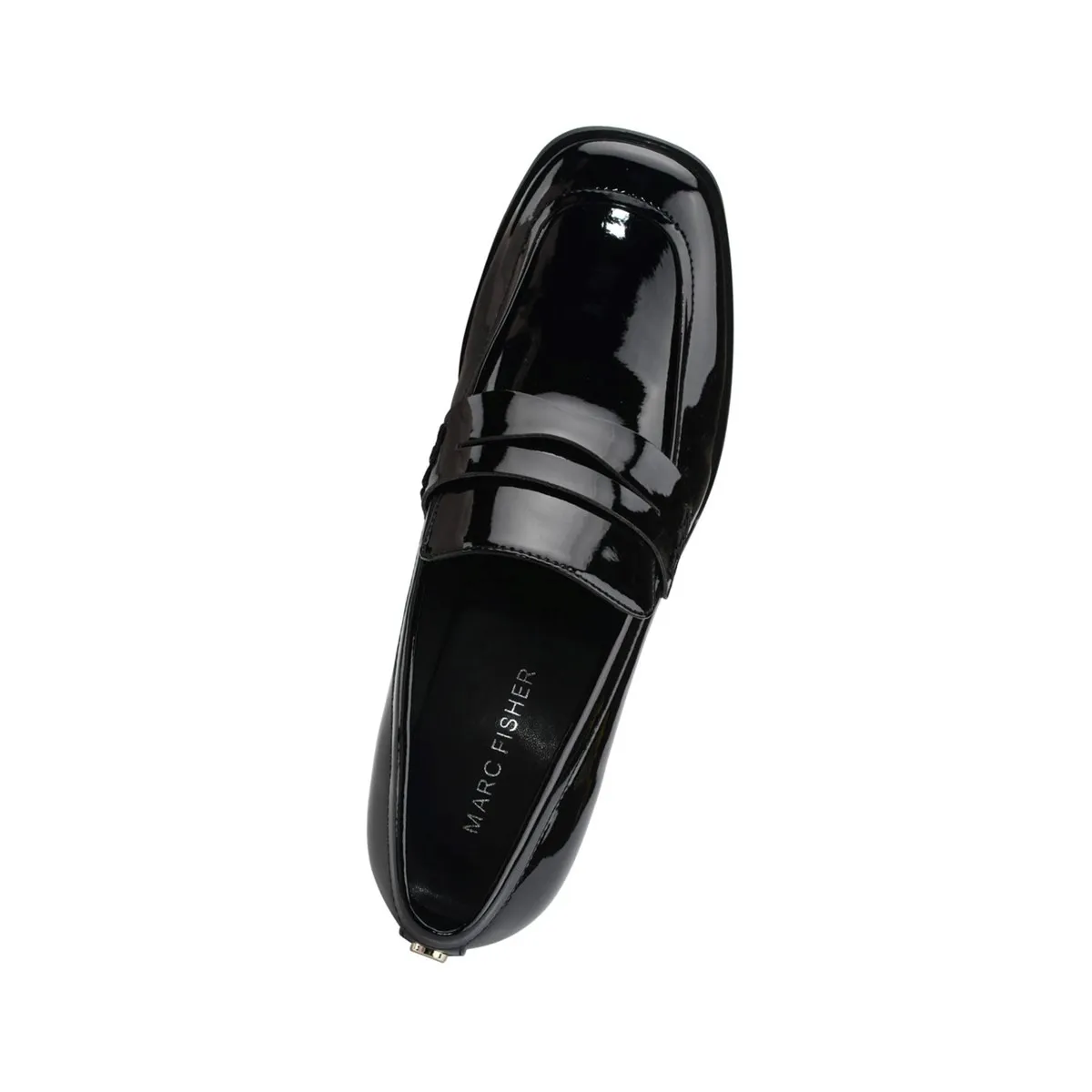 Mocassini e ballerine da donna Marc Fisher Italia Kchris Mocassino con tacco Nero Verniciato