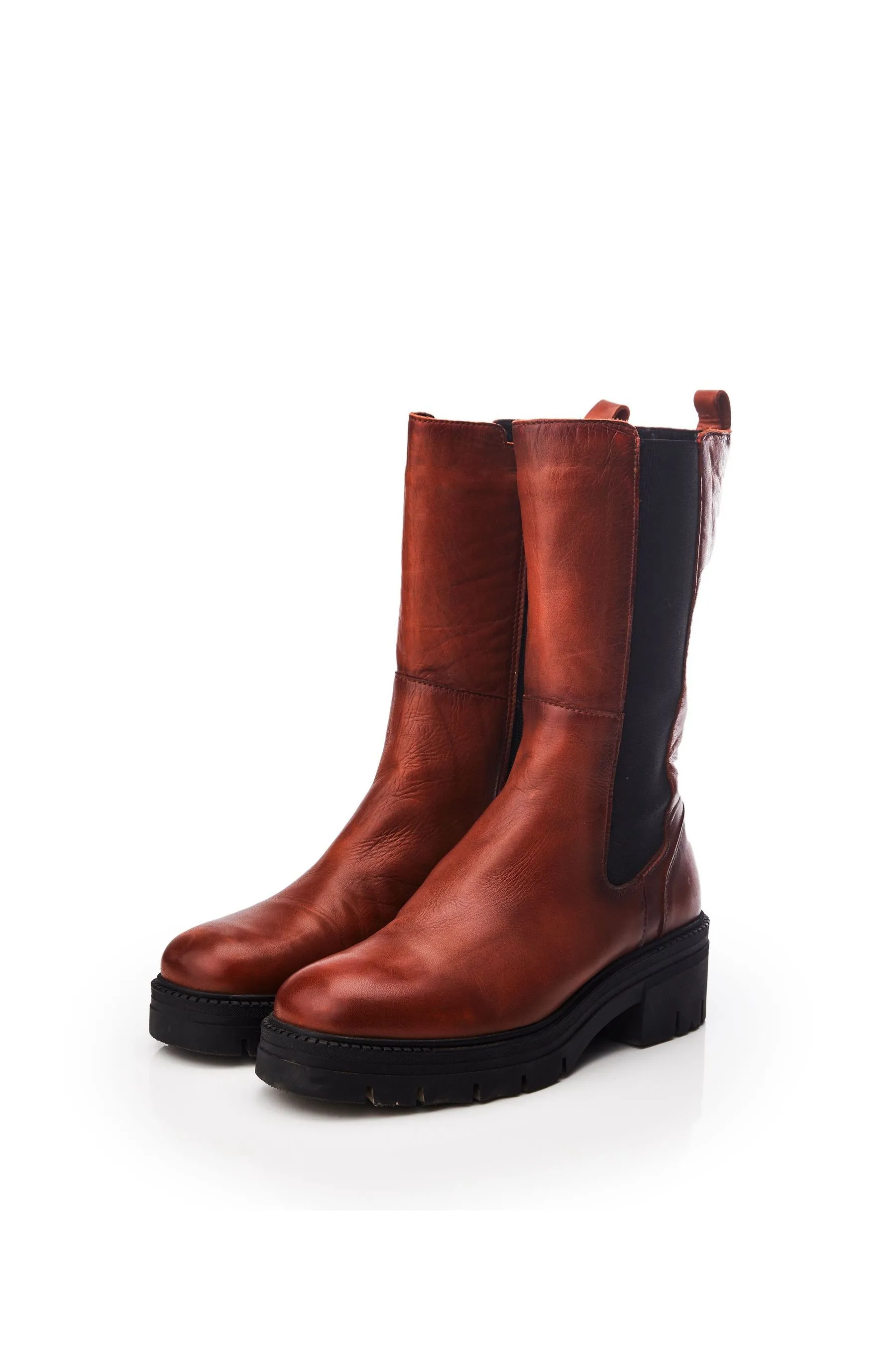 Moda in Pelle Giellen - Stivali color carne con motivo