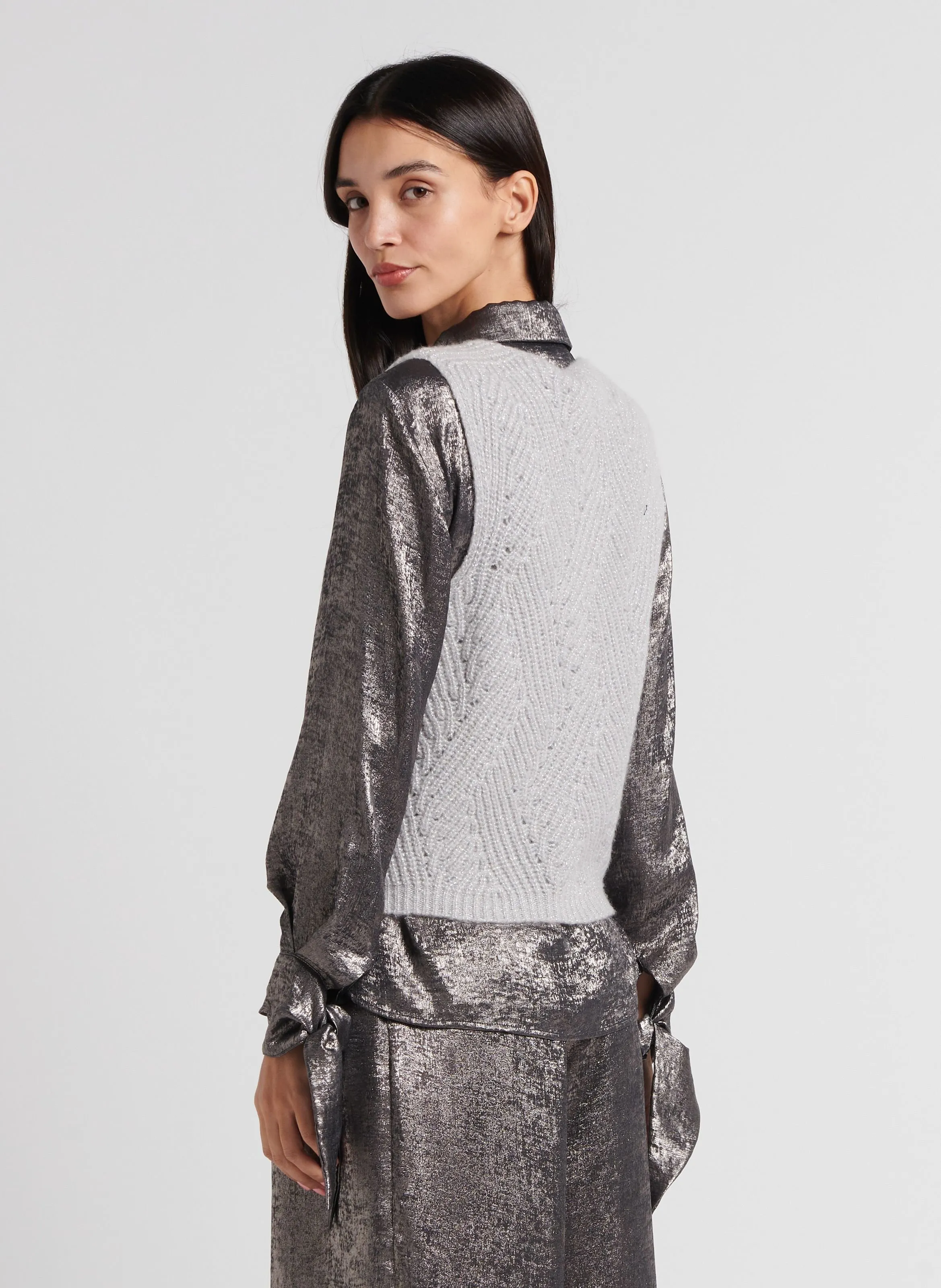  MOMONI   HIDARI - Gilet senza maniche con bottoni in misto lana | Grigio