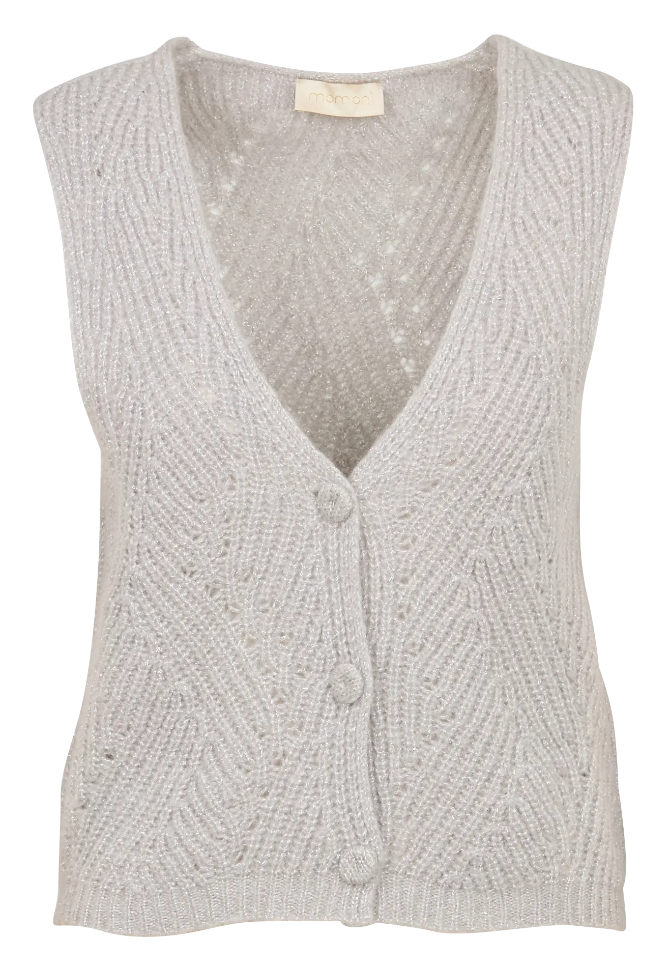  MOMONI   HIDARI - Gilet senza maniche con bottoni in misto lana | Grigio