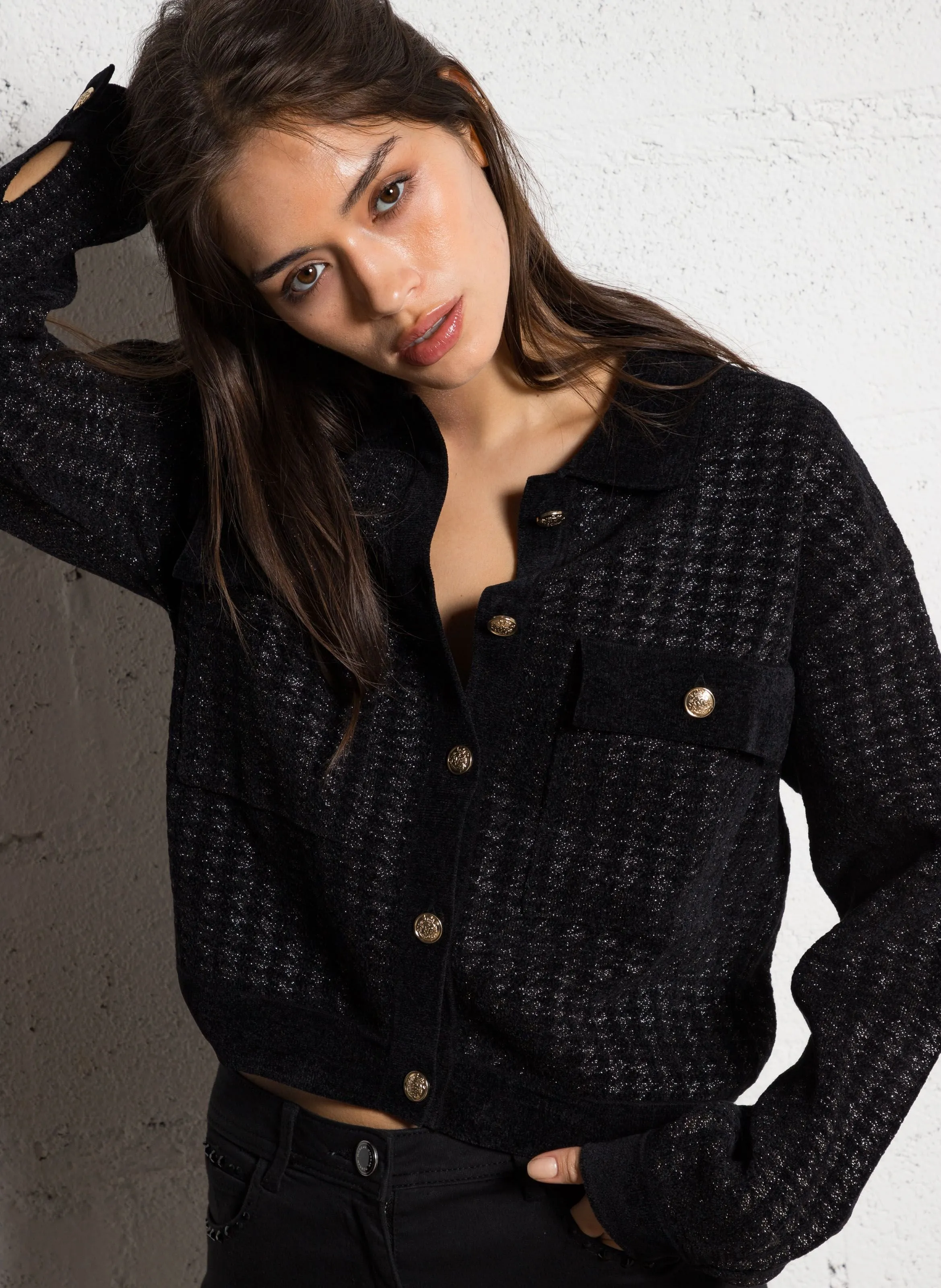  MORGAN   MVAZOU - Gilet ampio con collo classico | Nero