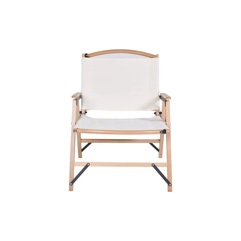 Novità Home Glamping - poltrona in tela beige  e legno - pieghevole