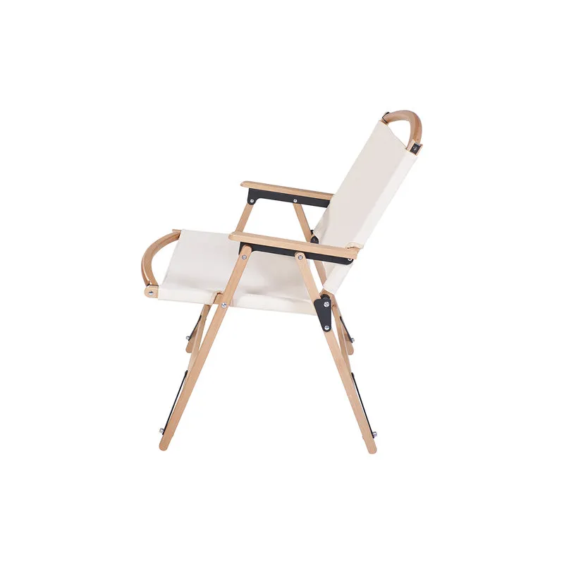 Novità Home Glamping - poltrona in tela beige  e legno - pieghevole